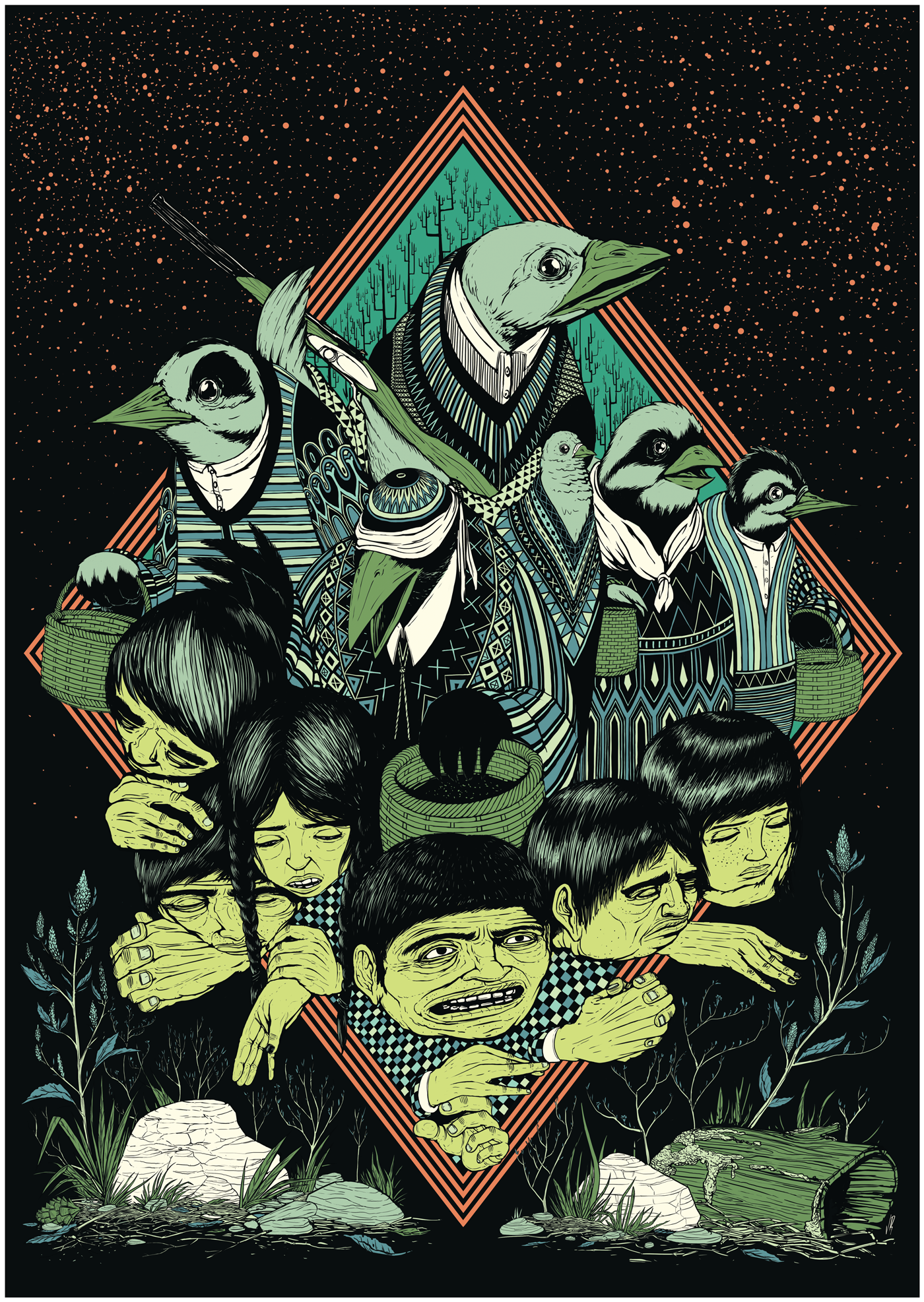 Oiseaux De Nuit - print, 18x24, 2013