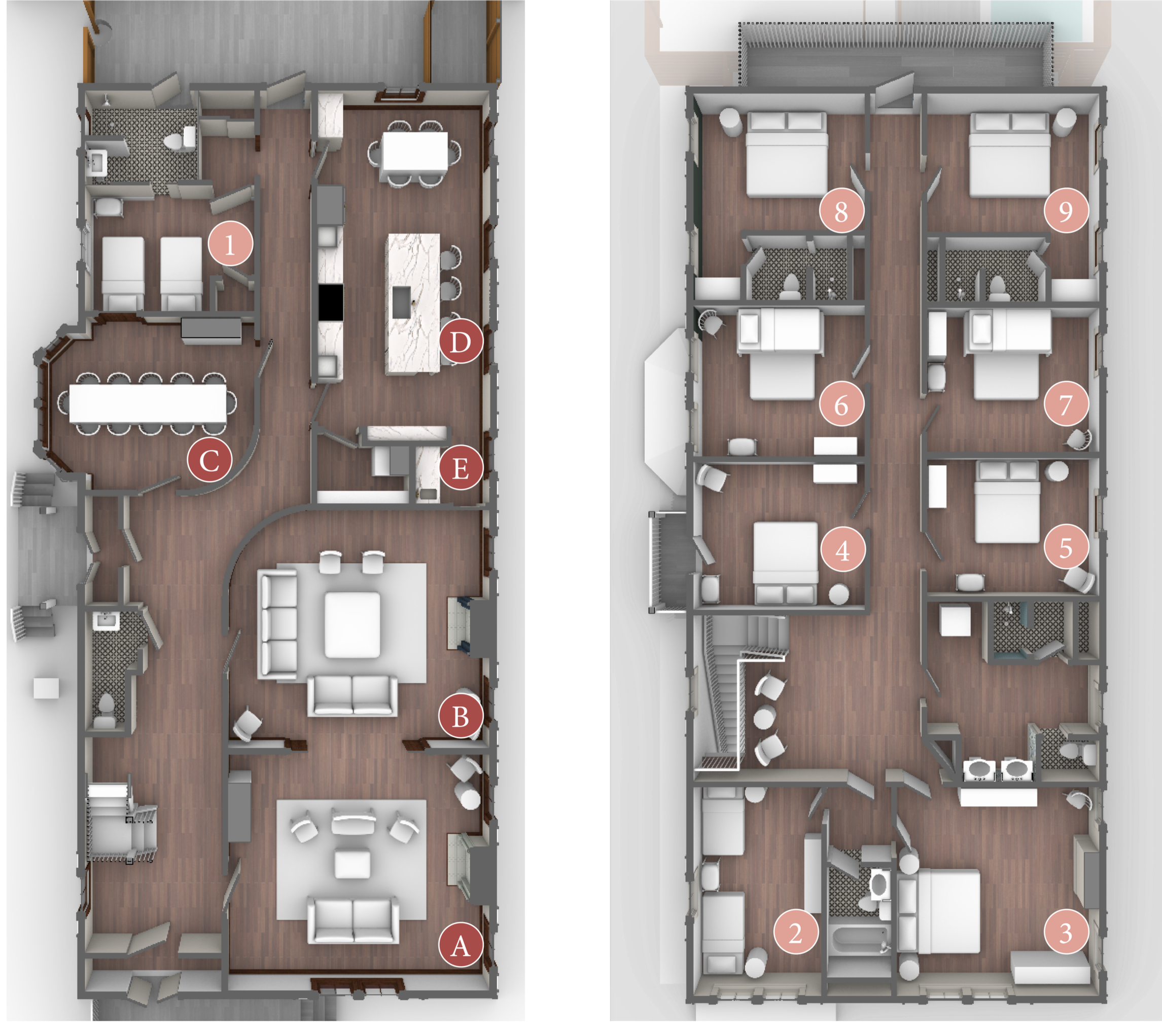 Floor plans of 1886 Mollie Walters House