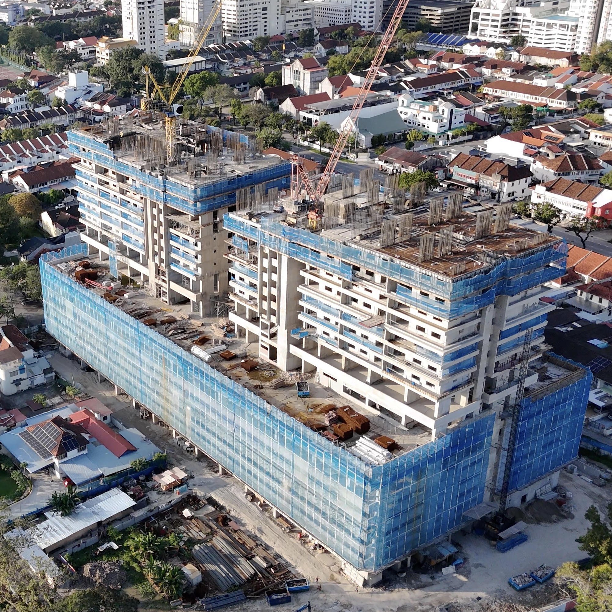 Construction site in Georgetown illustrating that new property supply takes years to complete.