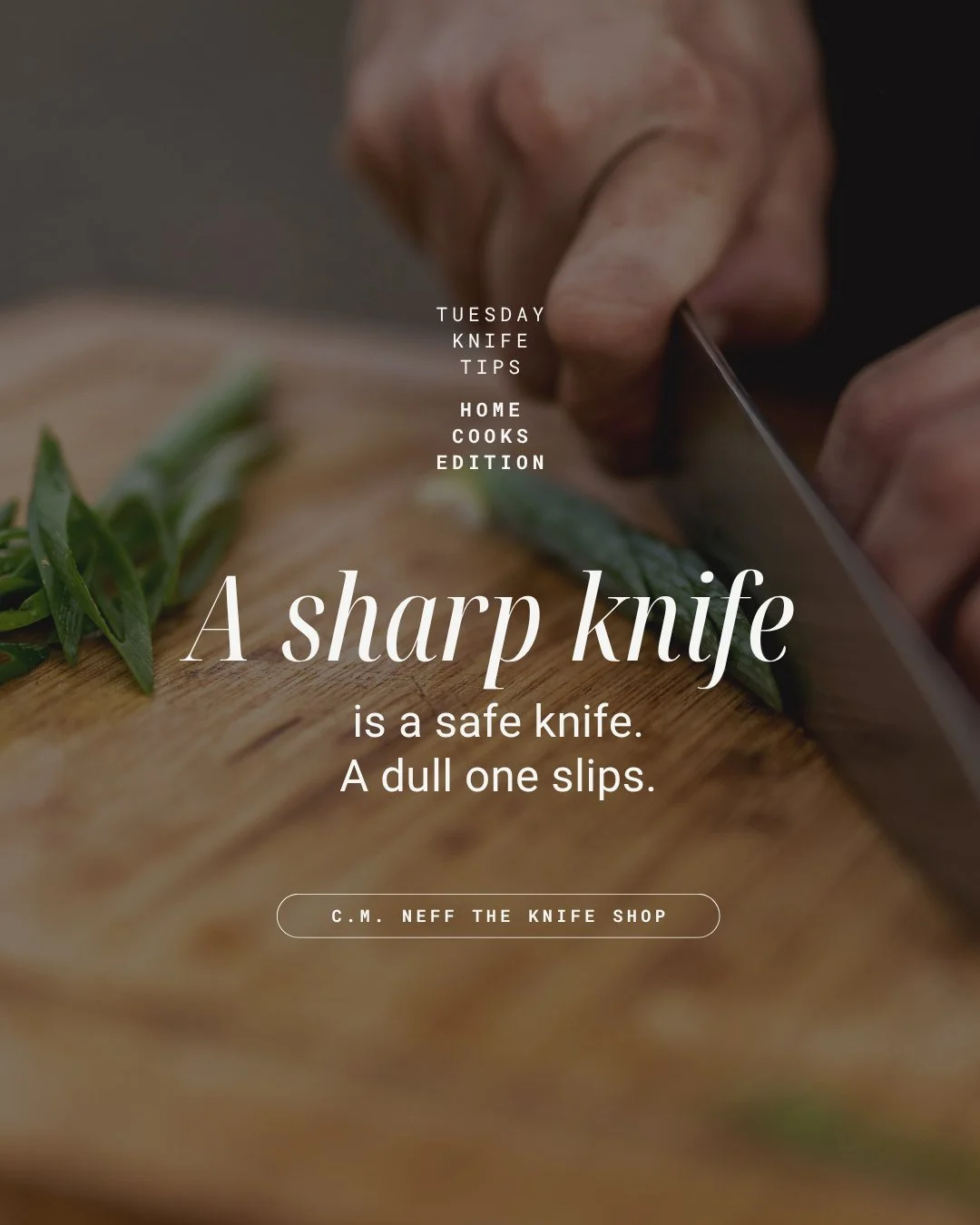 It sounds backwards, but dull blades are the dangerous ones &mdash; they slip instead of bite, and you end up pushing harder with less control. Keep an edge on it and your hands will thank you.⁠
⁠
FAQ : link in bio &uarr;⁠
Other questions? Please rea