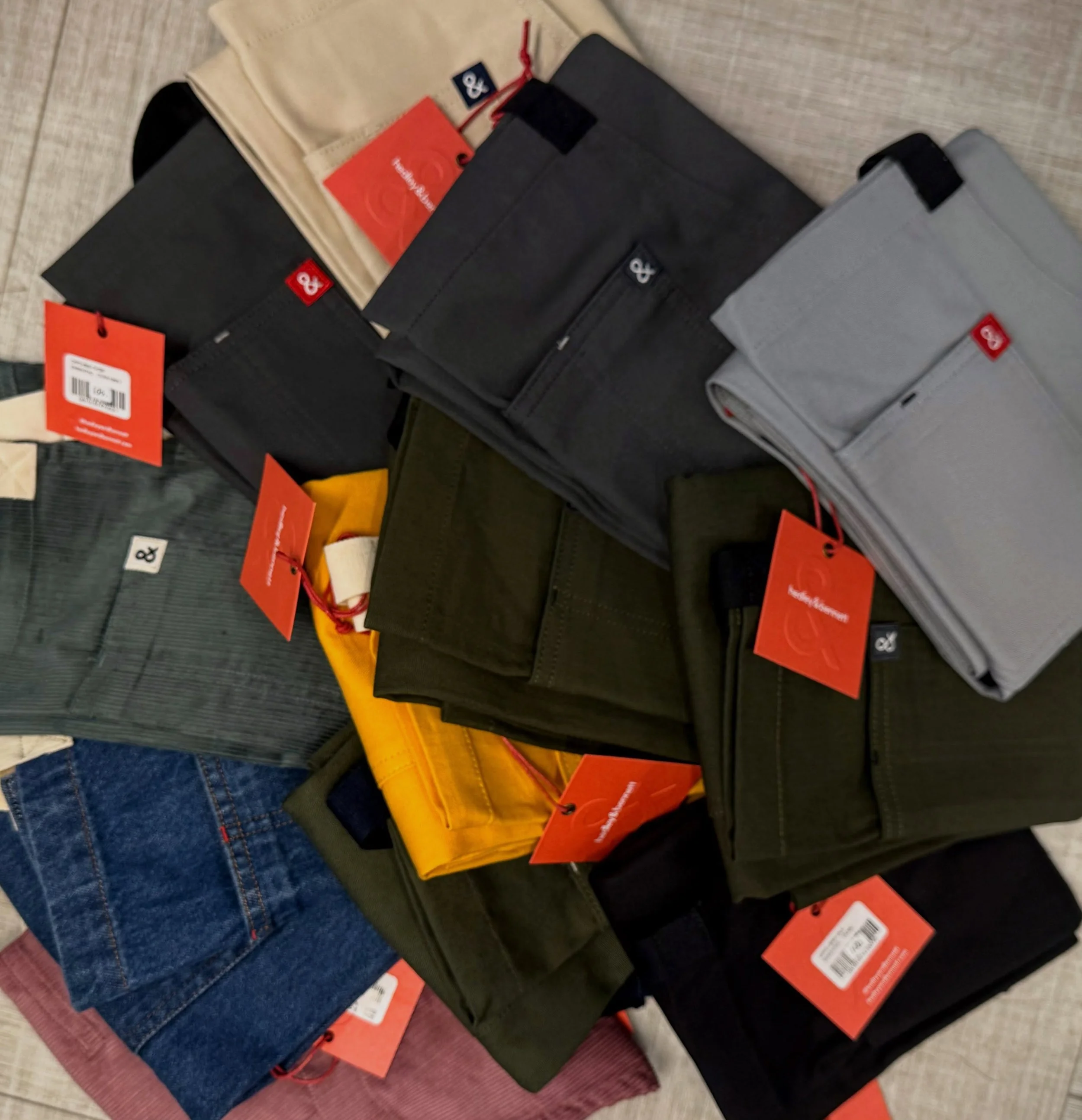 Loving our new shipment from hedley &amp; bennett! Our shops preferred brand. I have almost every color!