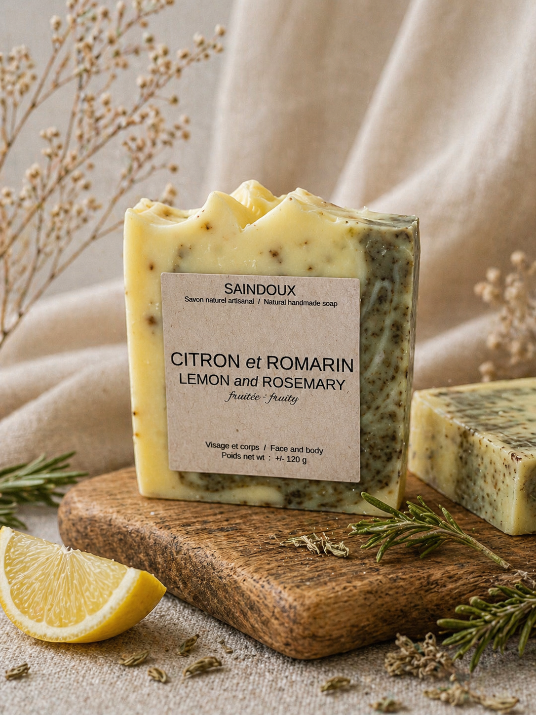 Savon artisanal - Citron & Romarin