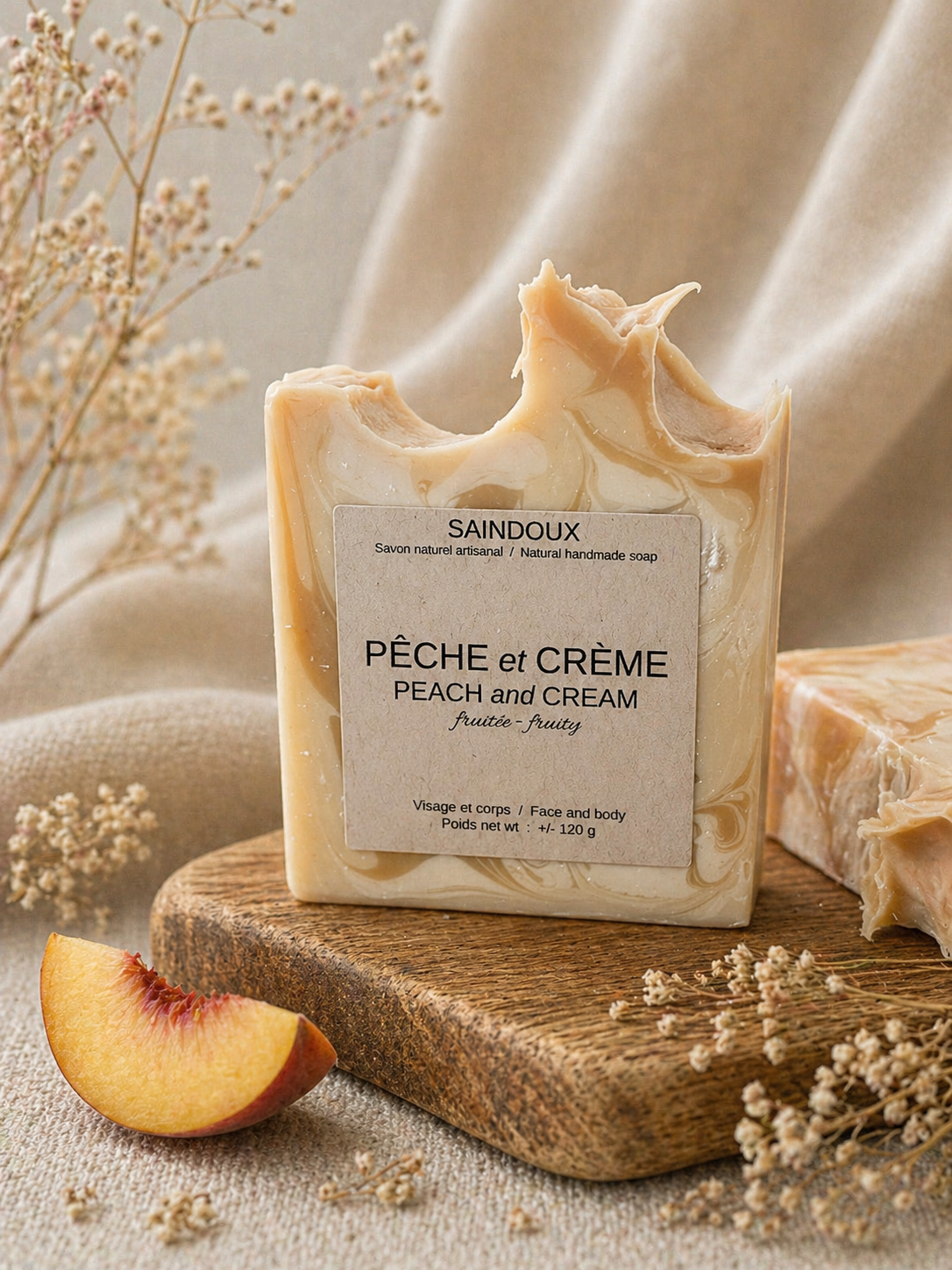 Savon artisanal - Pêche & Crème