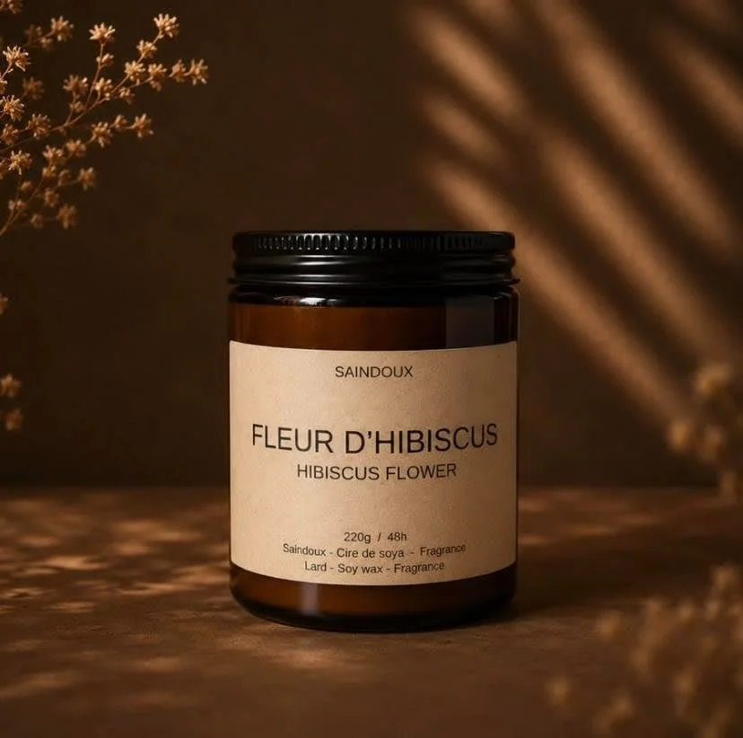 Bougie artisanale - Fleur d'Hibiscus