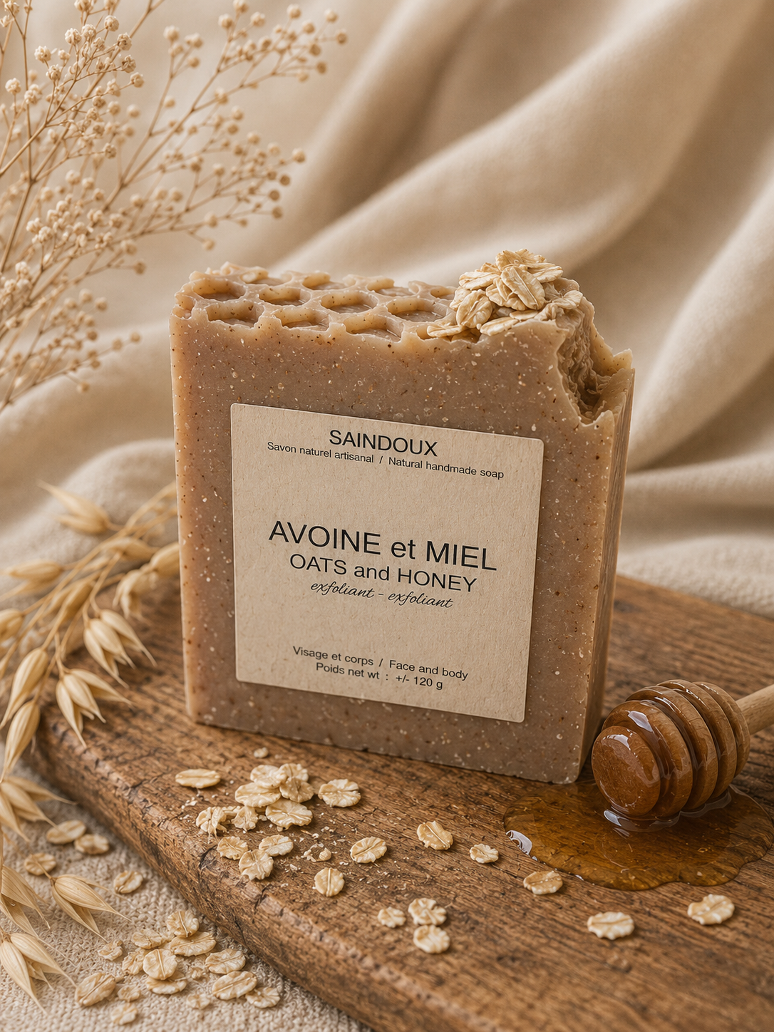 Savon artisanal - Avoine & Miel