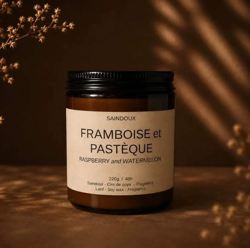 Bougie artisanale - Framboise & Pastèque