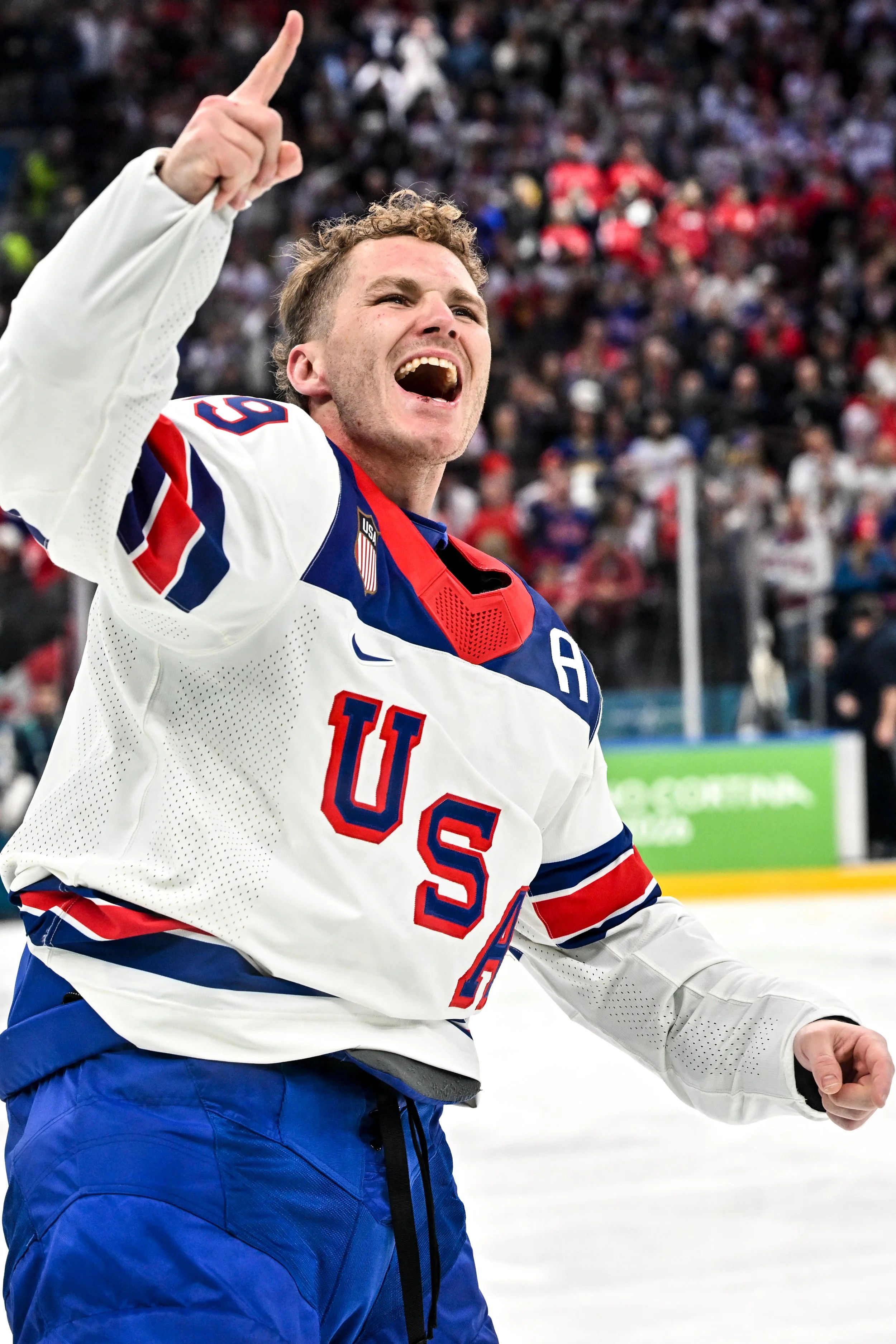  Matthew Tkachuk celebrates winning Olympic gold 