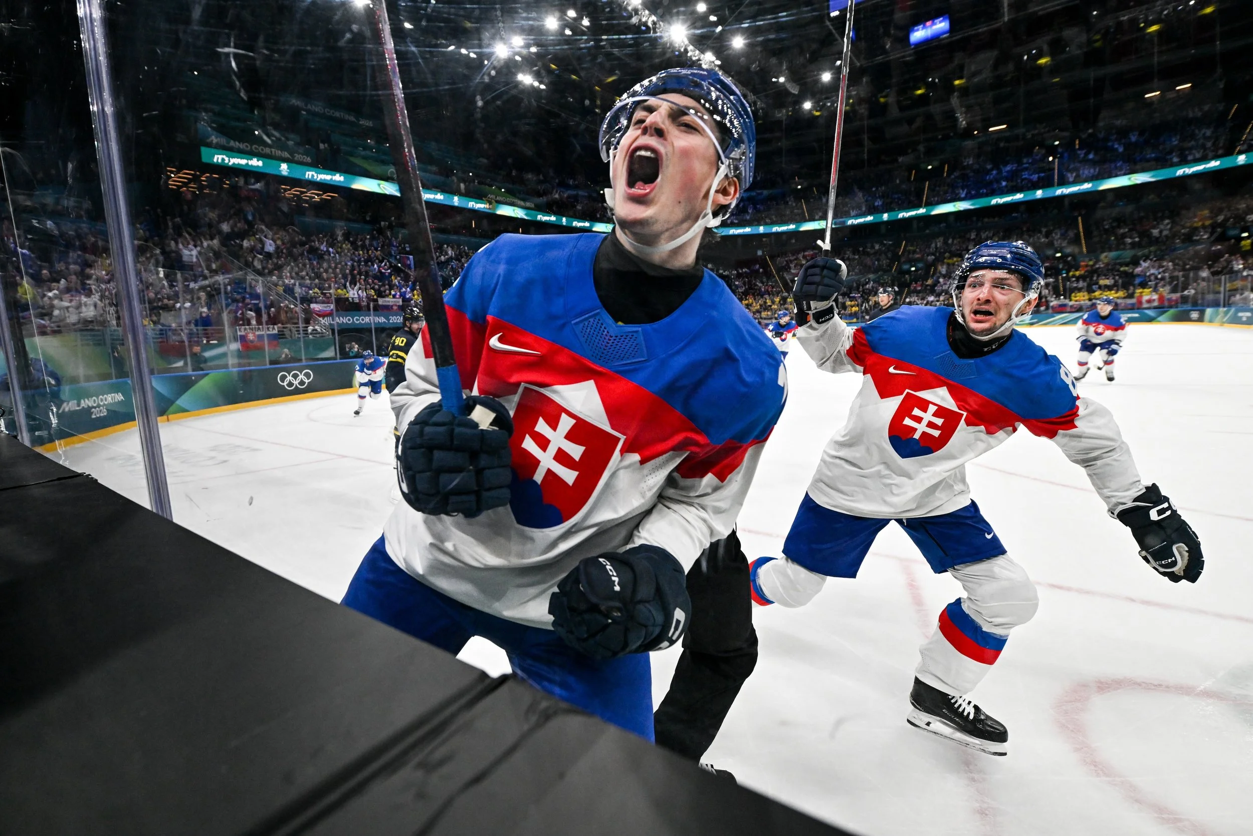  Slovakia celebrates after scoring a goal 