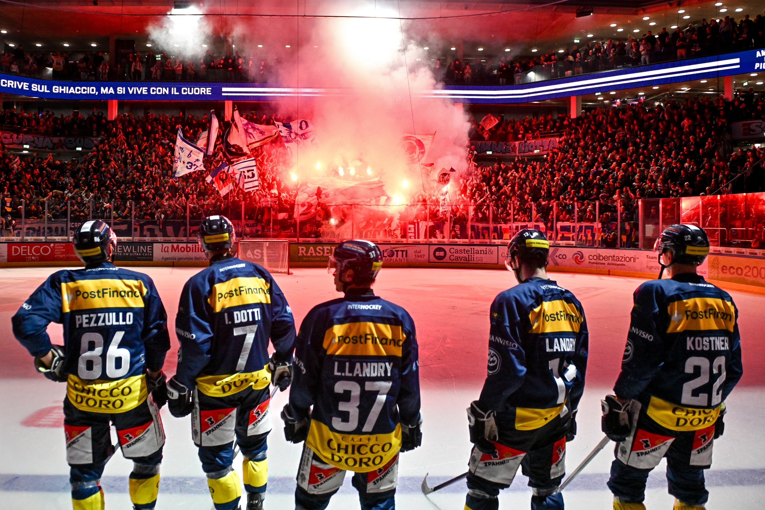  Ambrì Piotta fans celebrate a win 