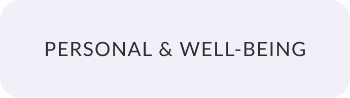 Text reading 'Personal & Well-Being' on a light-colored background.