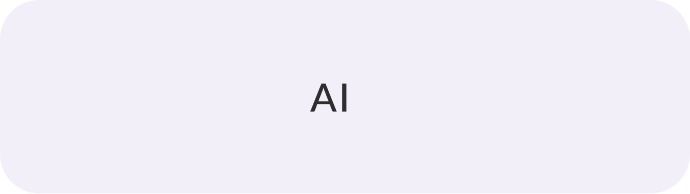 A rectangular button with the text 'AI' on it, light gray background.