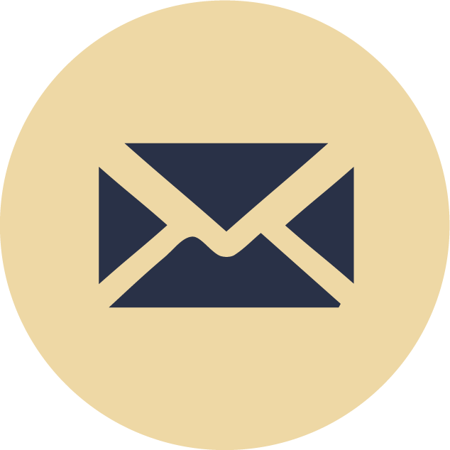 Envelope icon on a beige background
