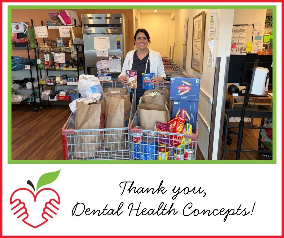 A great BIG thanks to our friends at @dentalhealthconcepts for donating over 14 bags of food and toothpaste! We appreciate your continued support and for helping us to keep our shelves stocked. You&rsquo;ve given us and our clients so many reason to 