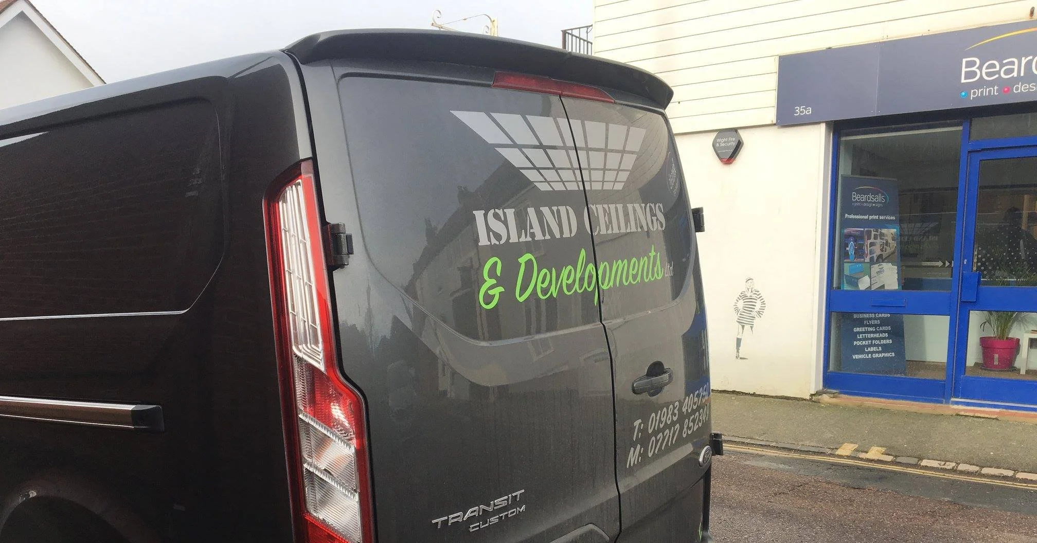 Island Ceilings van rear view