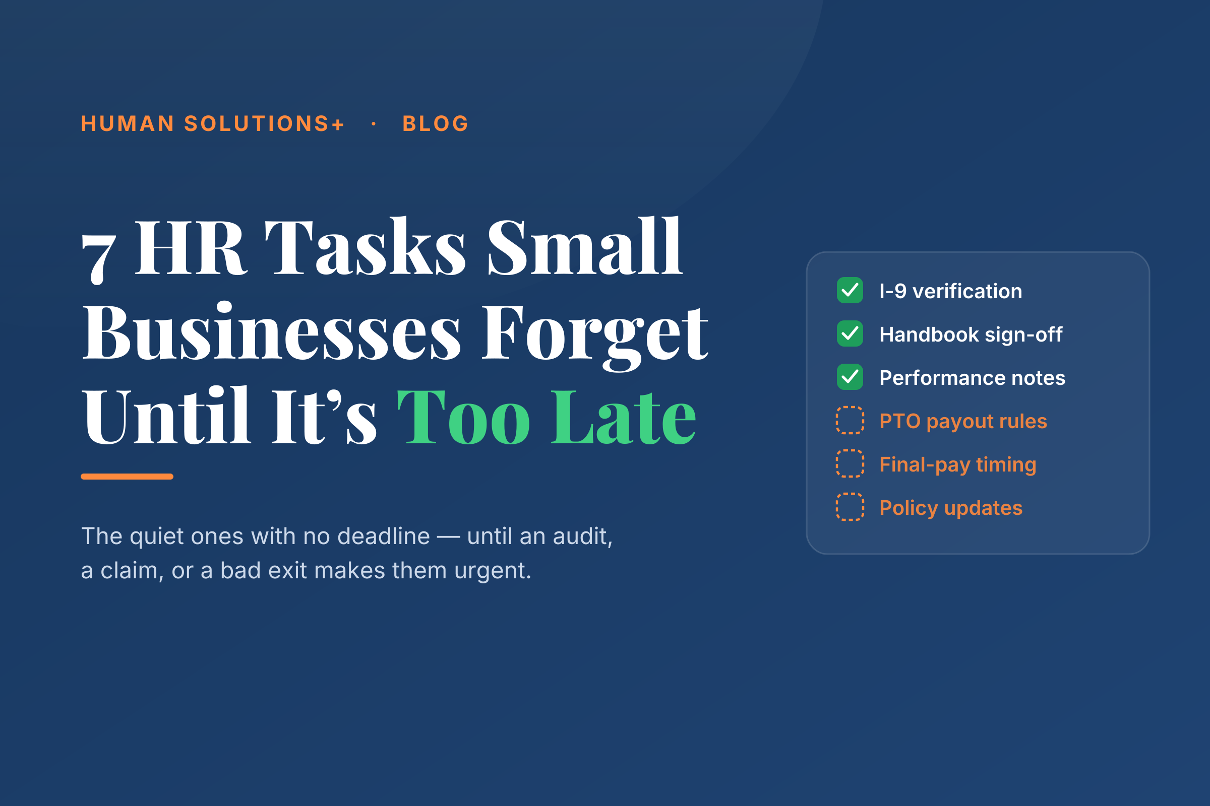 7 HR Tasks Small Businesses Forget — Until It's Too Late