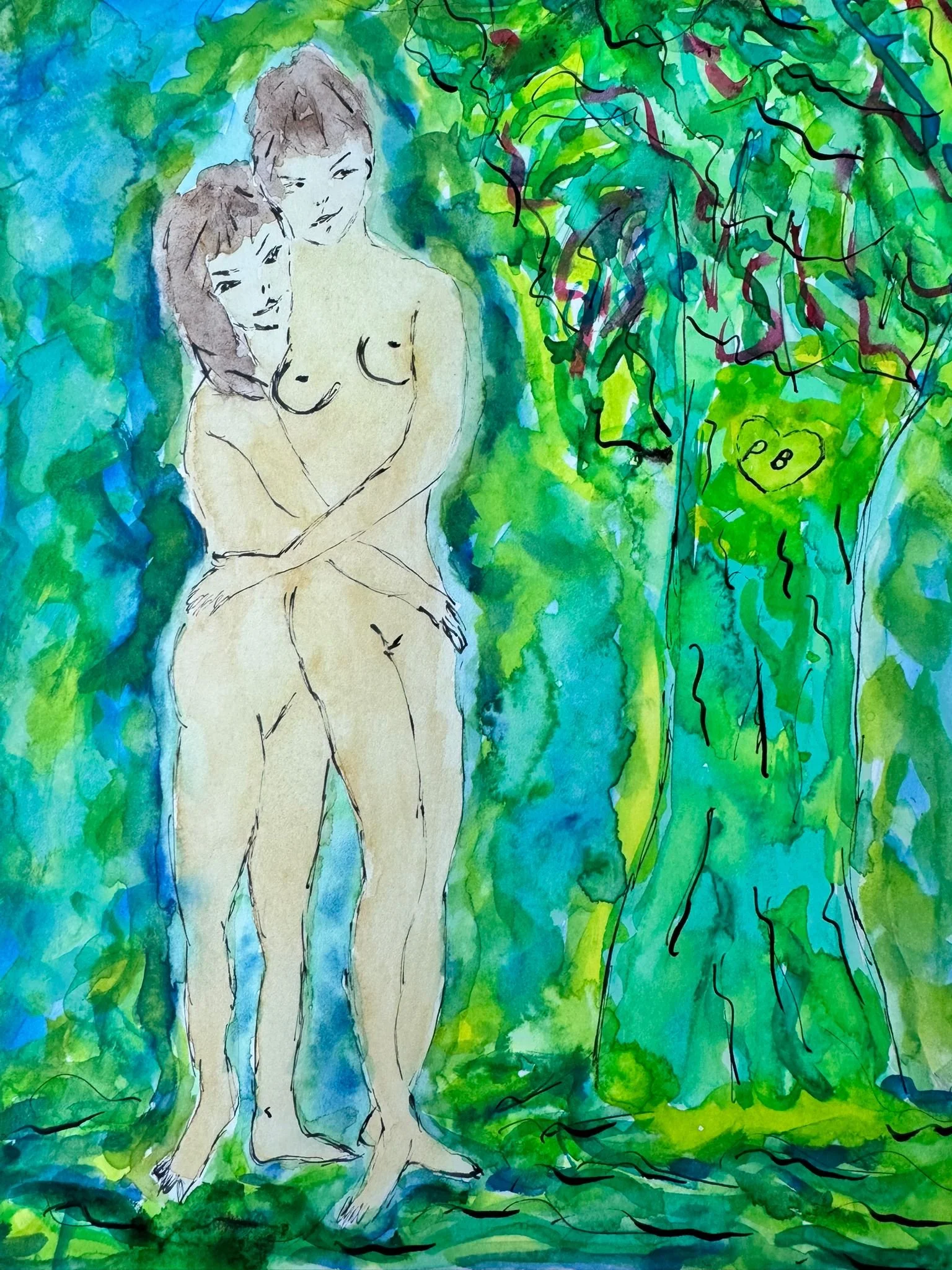 "Up All Night ‘Til The Sun" (after Vertes)
Watercolour on Hot Pressed paper
30cm x 22cm
12” x 9”