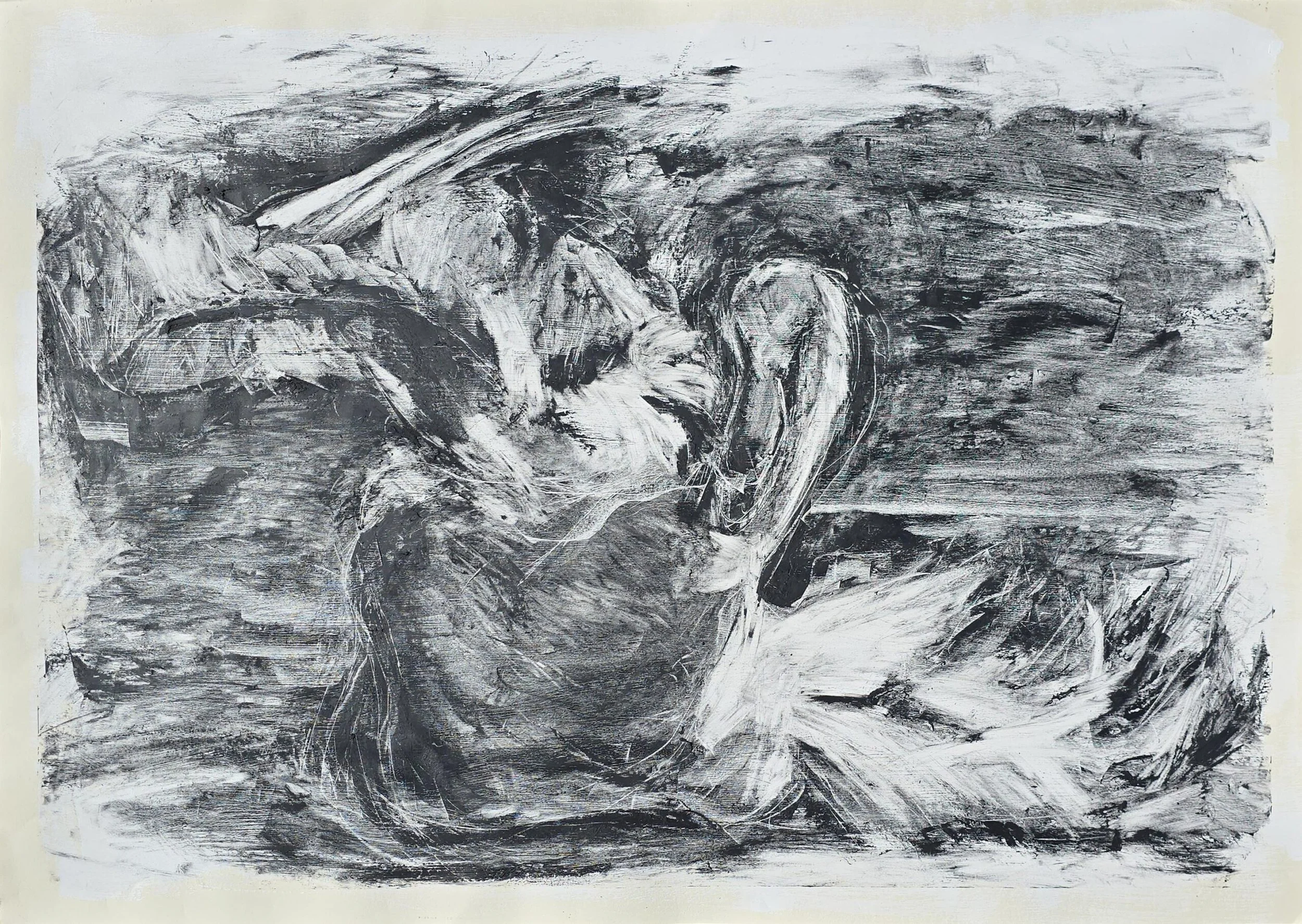 Untitled: Swan Game.03
Charcoal, Gesso, Rubbing Ink
84 x 59 cm