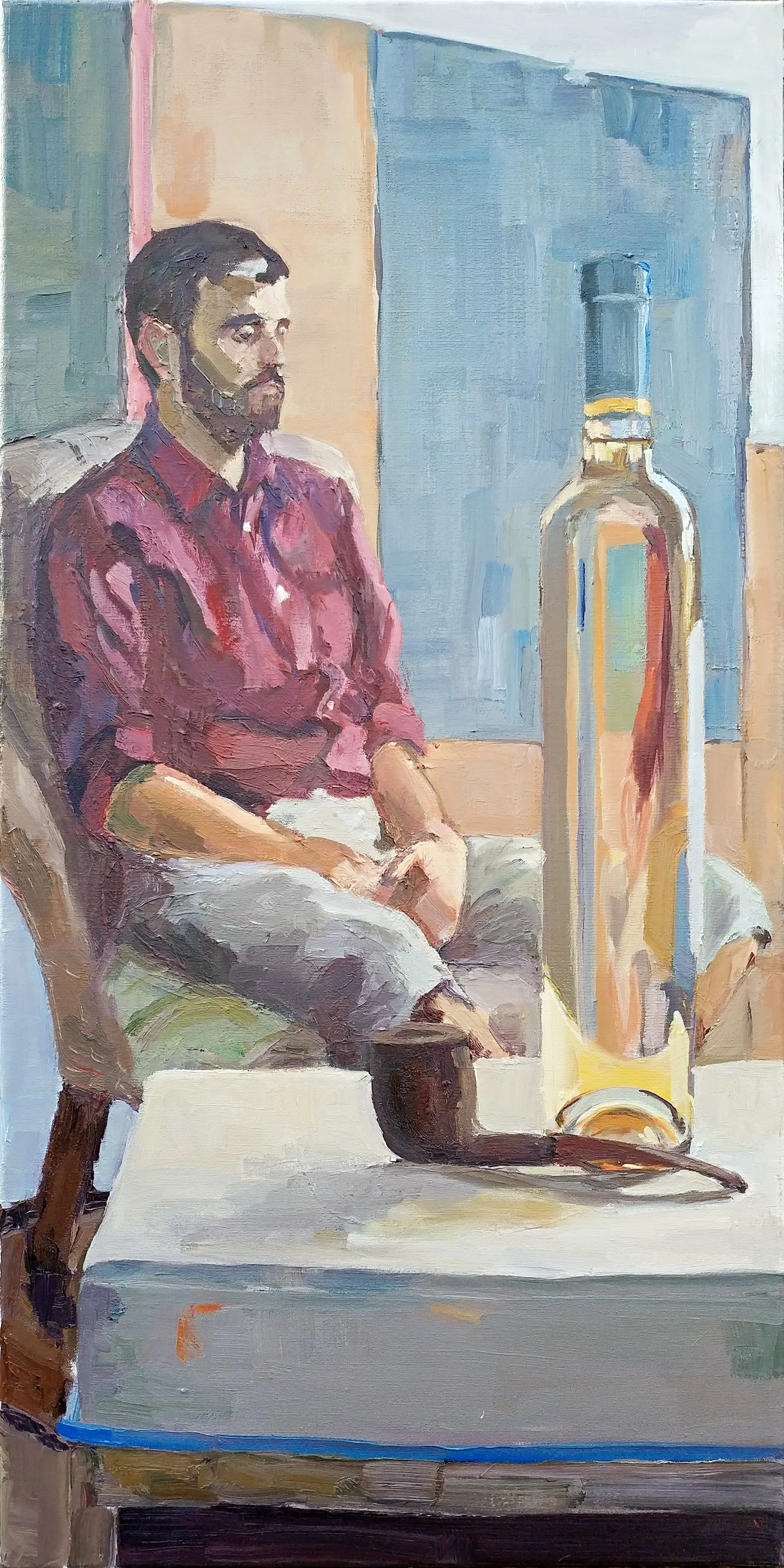 "Tokaji & Pipe"
Oil on Canvas