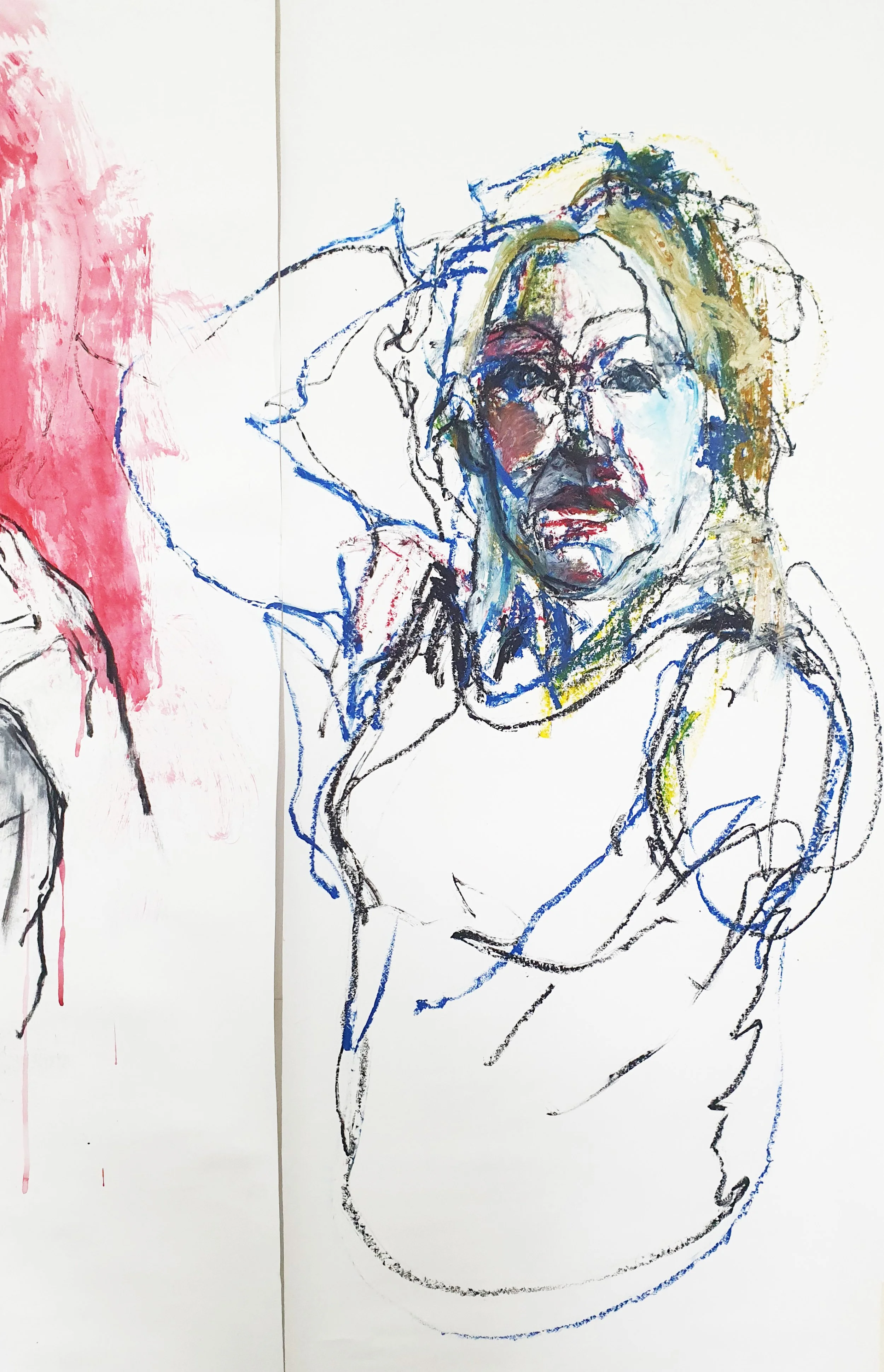 AngR (Blind Love)
Charcoal, Pencil, Acrylics, Oil Stick
85 x 149cm