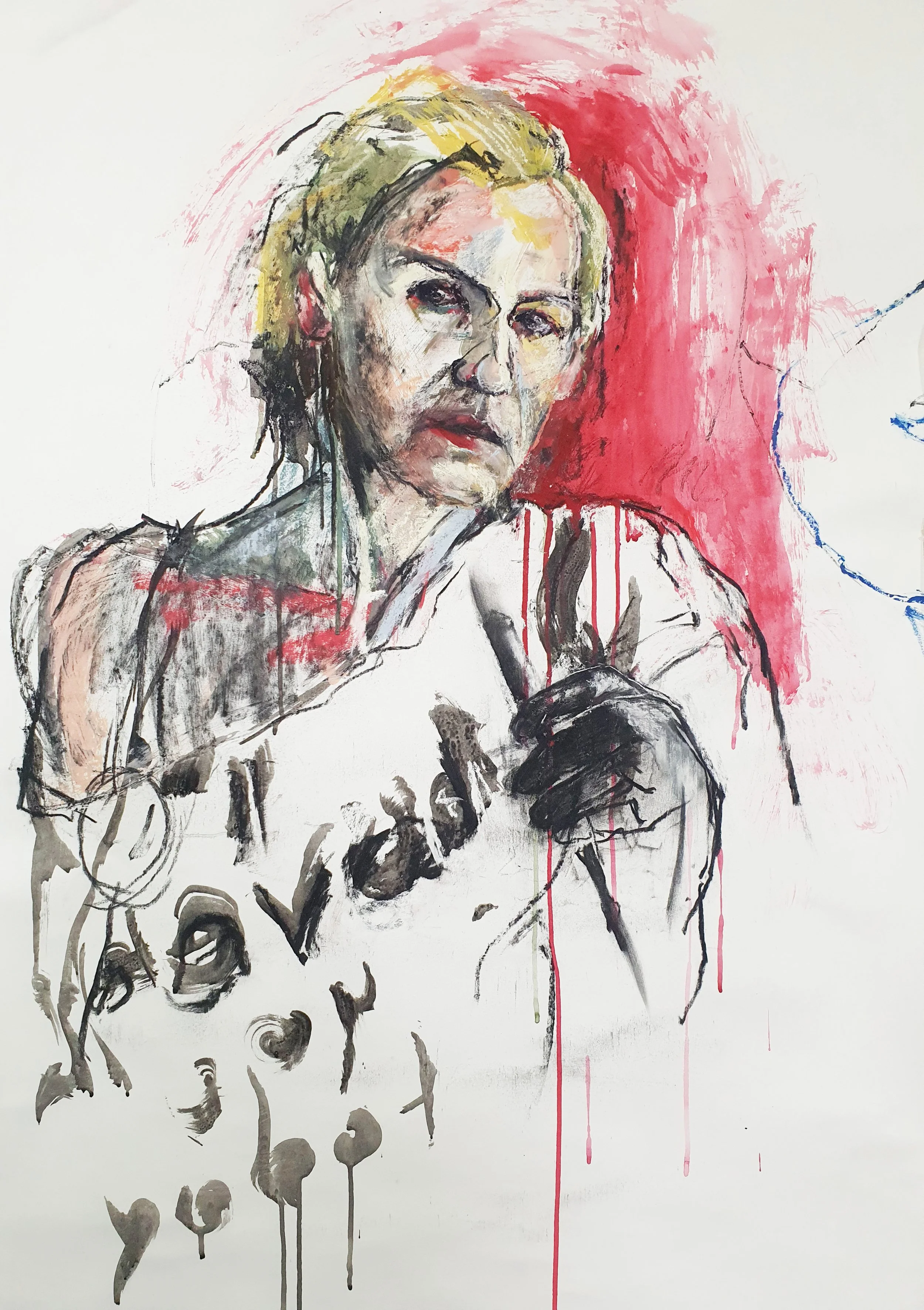 AngR (I Loved you Today)
Charcoal, Pencil, Acrylics, Oil Stick
85 x 149cm