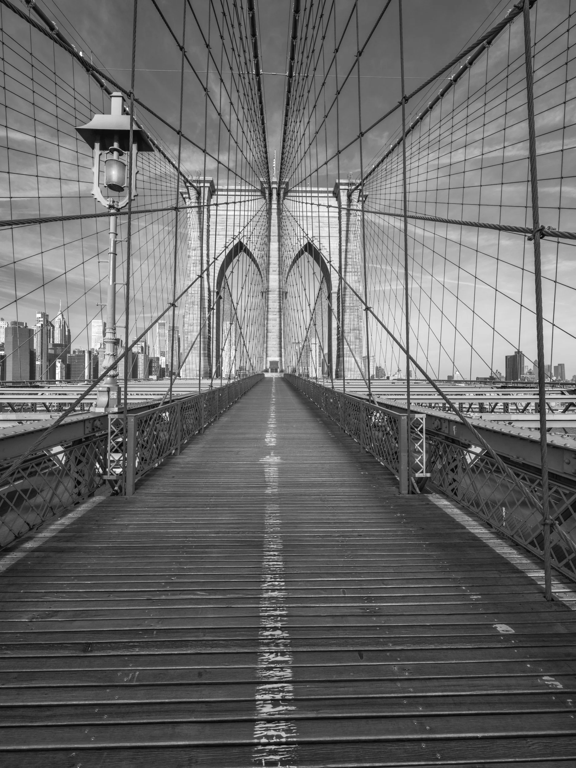 Brooklyn Bridge Early Morning Monochrome
