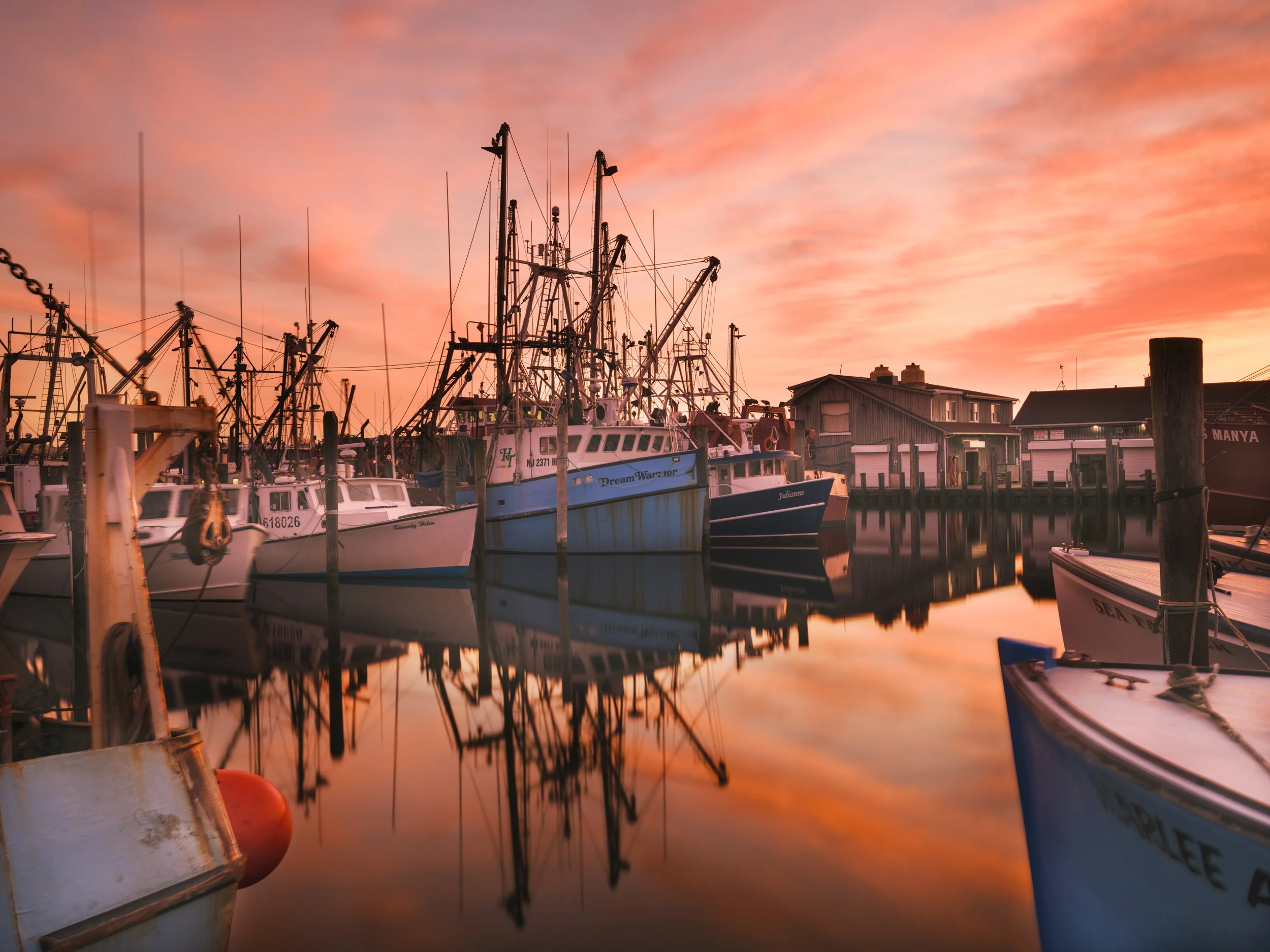 Fishing Fleet at Sunset