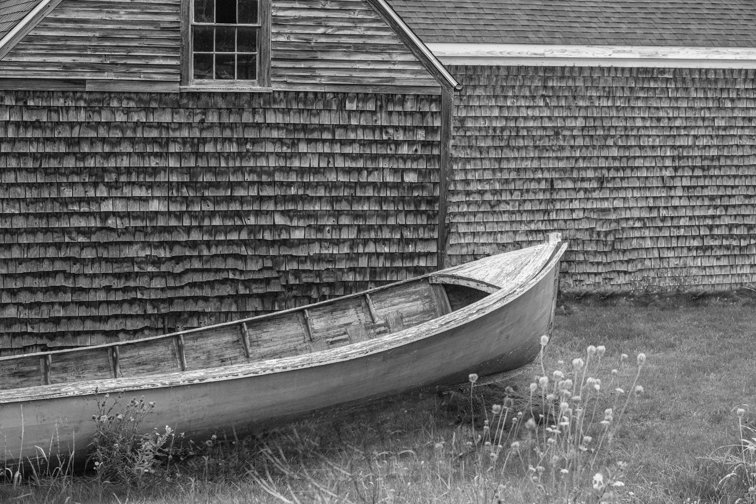 Wooden Boat in the Flowers