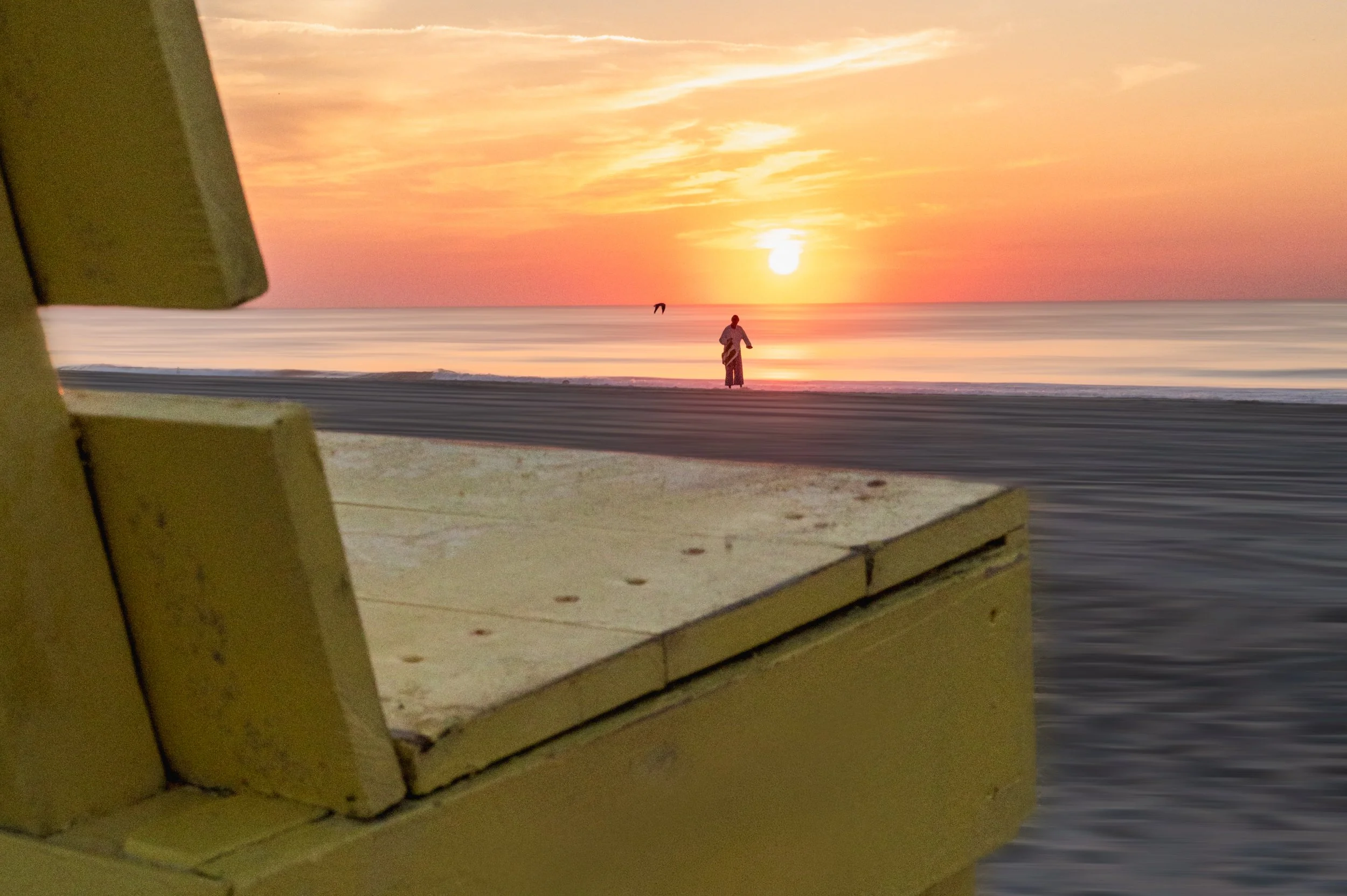 Sunrise View Behind the Lifeguard Stand
