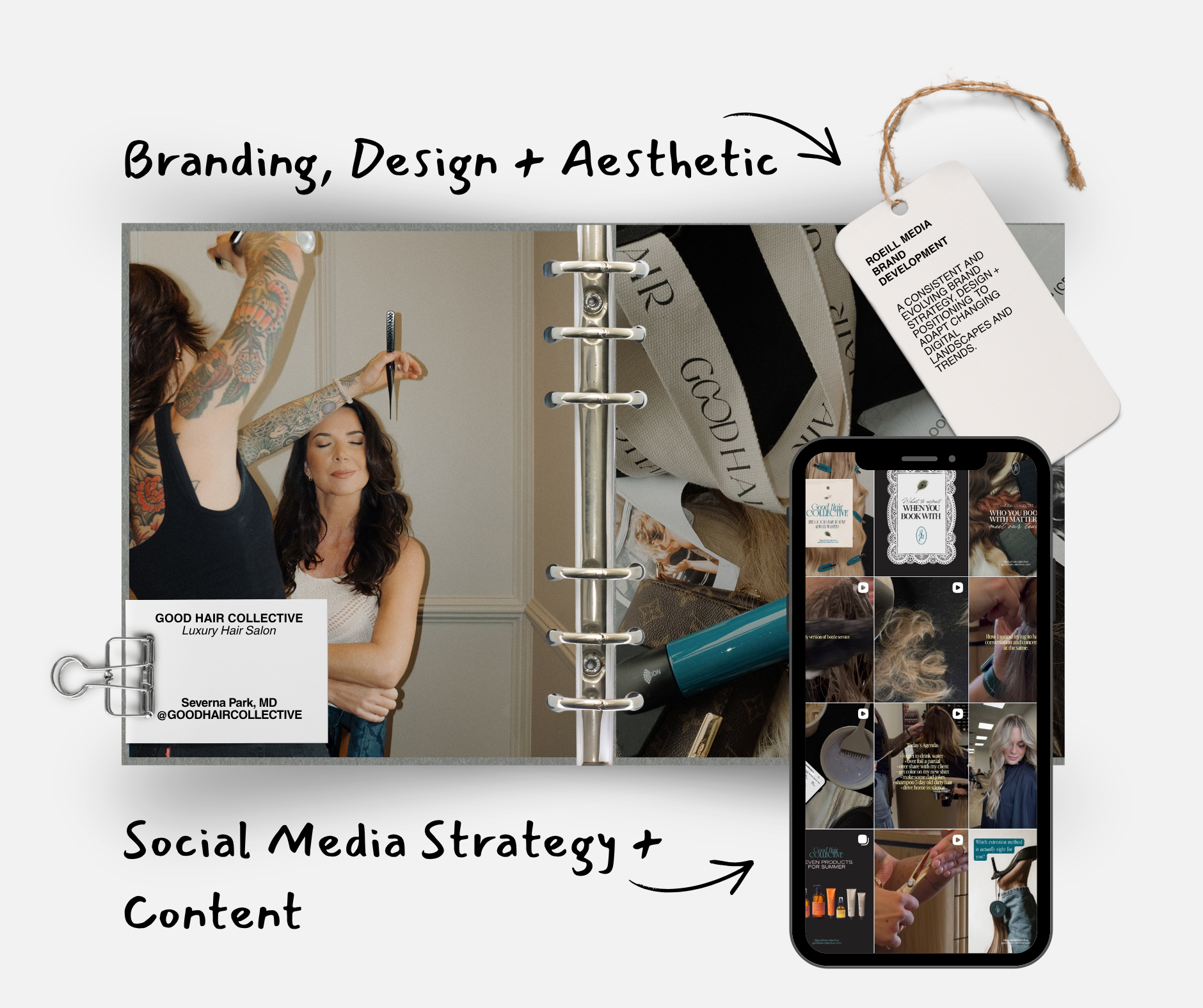 Social media strategy, content creation and campaign work by Roeill Media for Good Hair Collective, a luxury hair salon in Severna Park, Maryland.