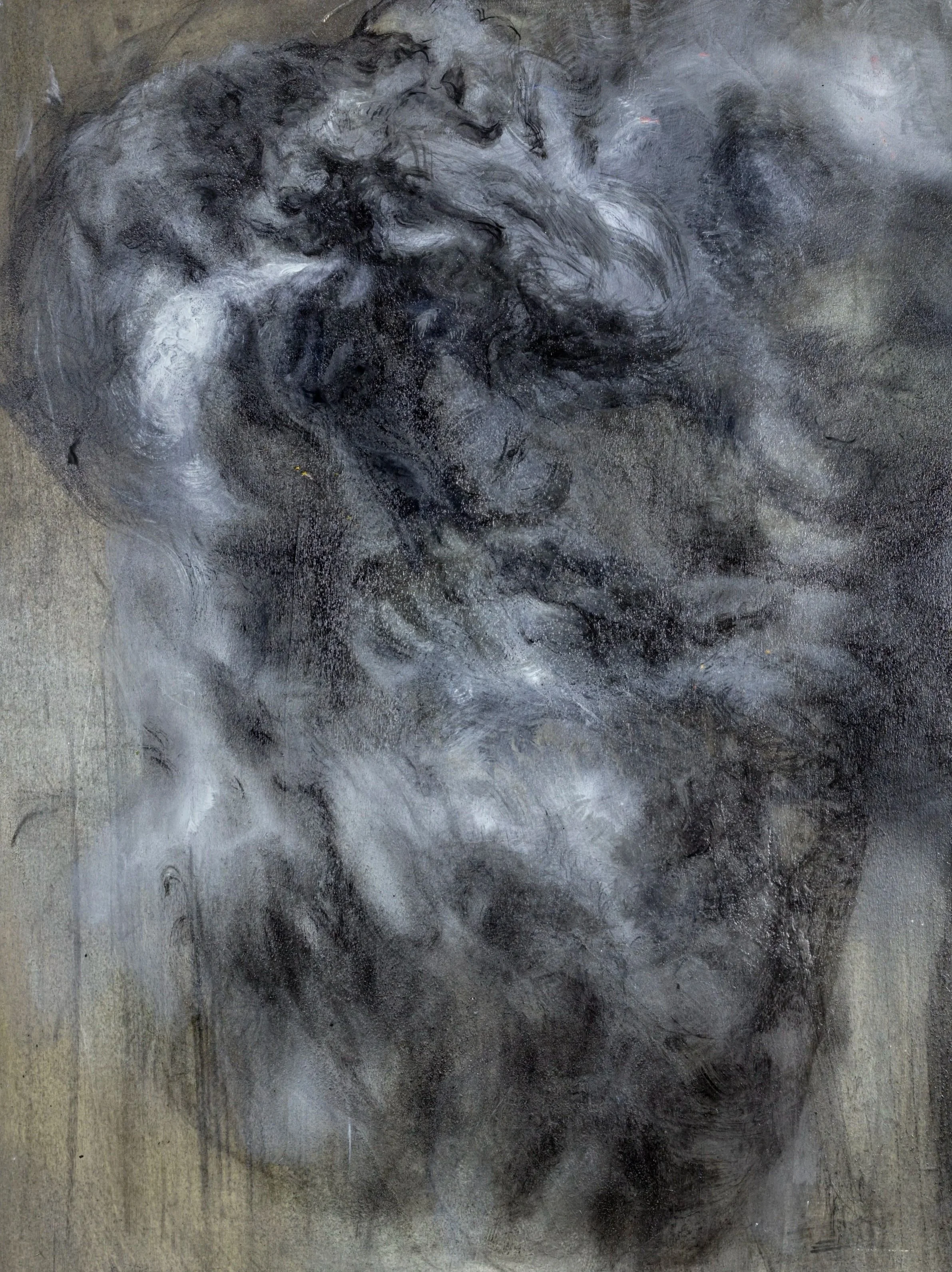 23_OW_10, 
oil, pigments and charcoal on wood, 
60x82 cm, 
2023