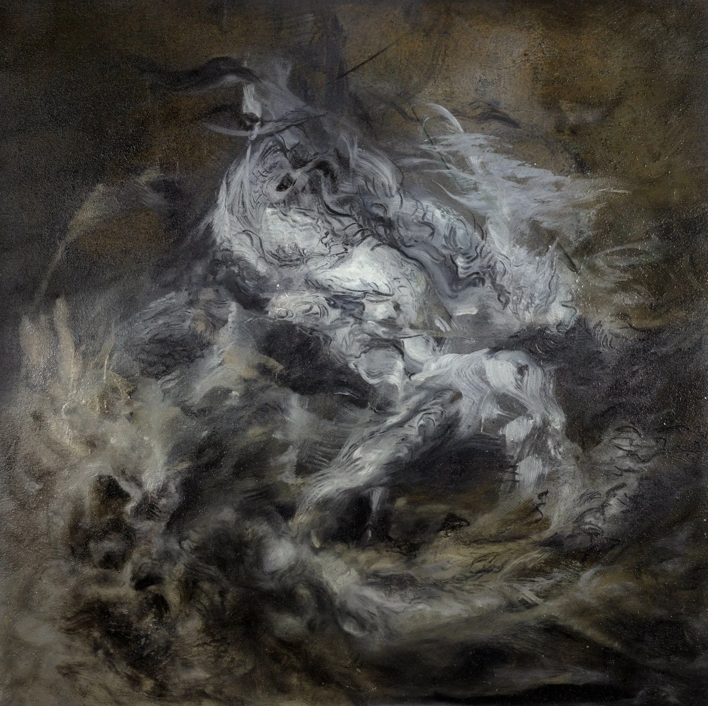 23_OW_14, 
oil, pigments and charcoal on wood, 
60x60 cm, 
2023