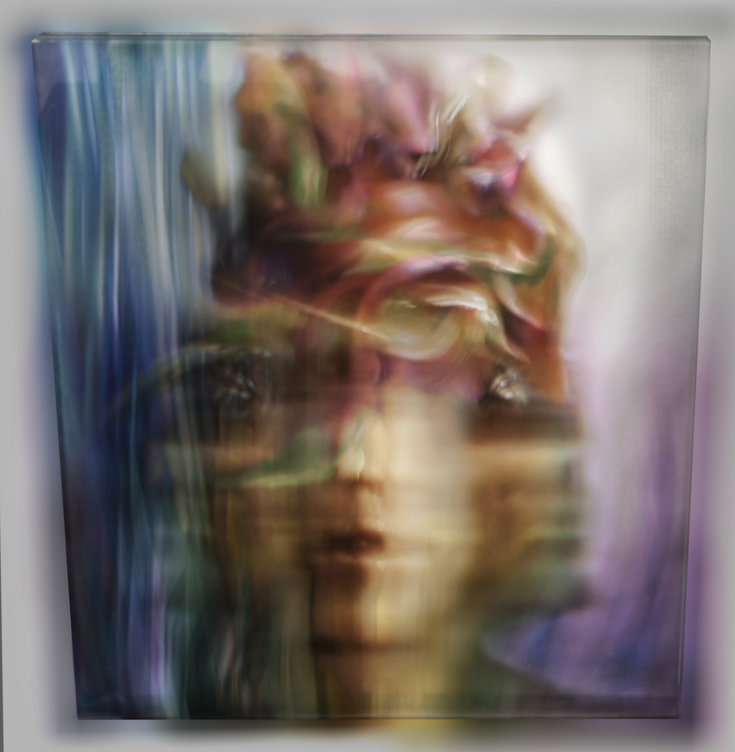 Isolation Experiment 5, layered glass print, 400 x 400 x 20mm, 2013