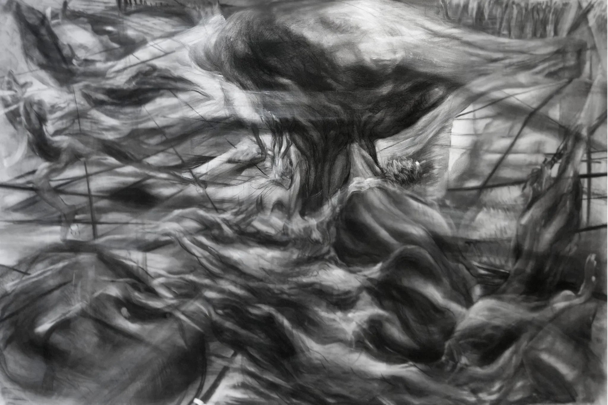 Countess, charcoal drawing on fiberglass paper 2015 / 140 x 100 cm