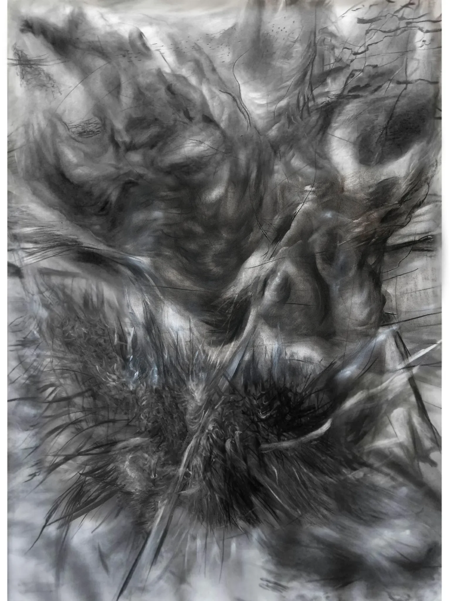Shepherd, charcoal drawing on fiberglass paper 2016 / 100 x 140 cm