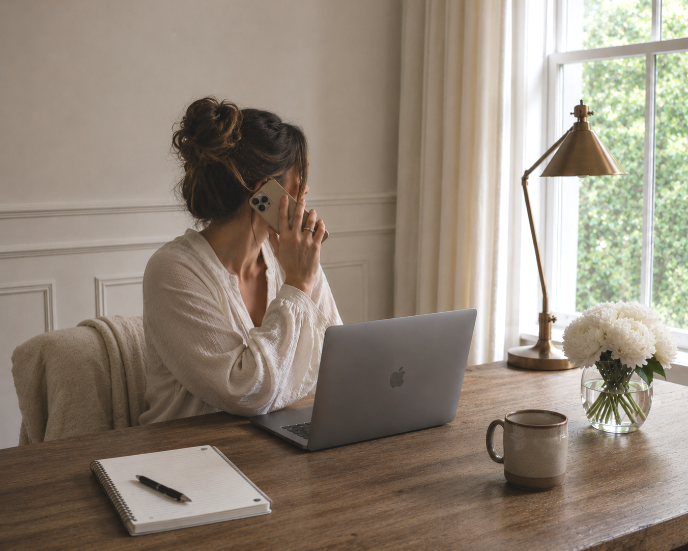 A woman calling to connect with a peer navigator after experiencing placenta accreta spectrum (PAS), seeking guidance for her recovery.