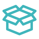 Icon of an open box with a lid