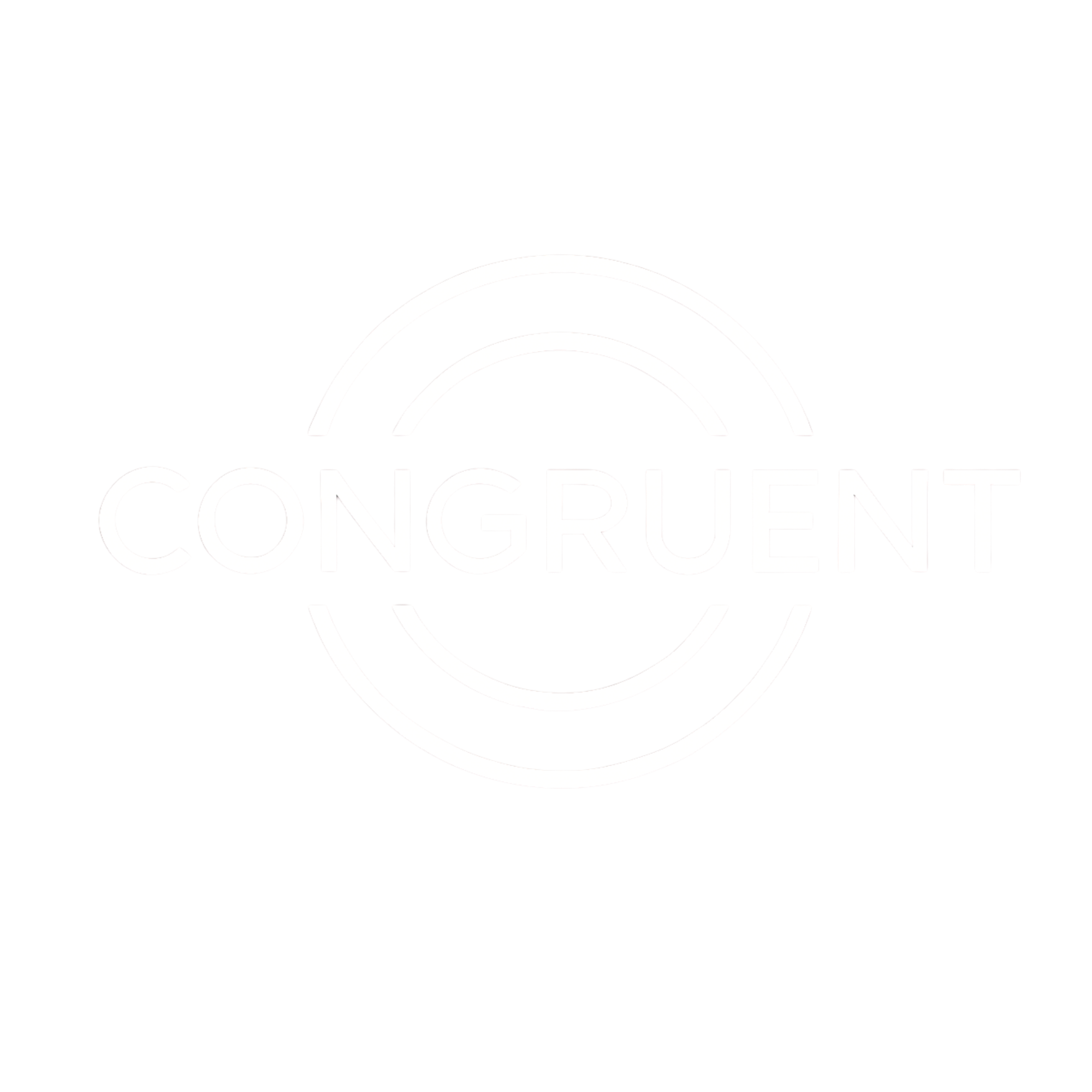 White logo with layered circles and the word 'CONGRUENT' on a black background.