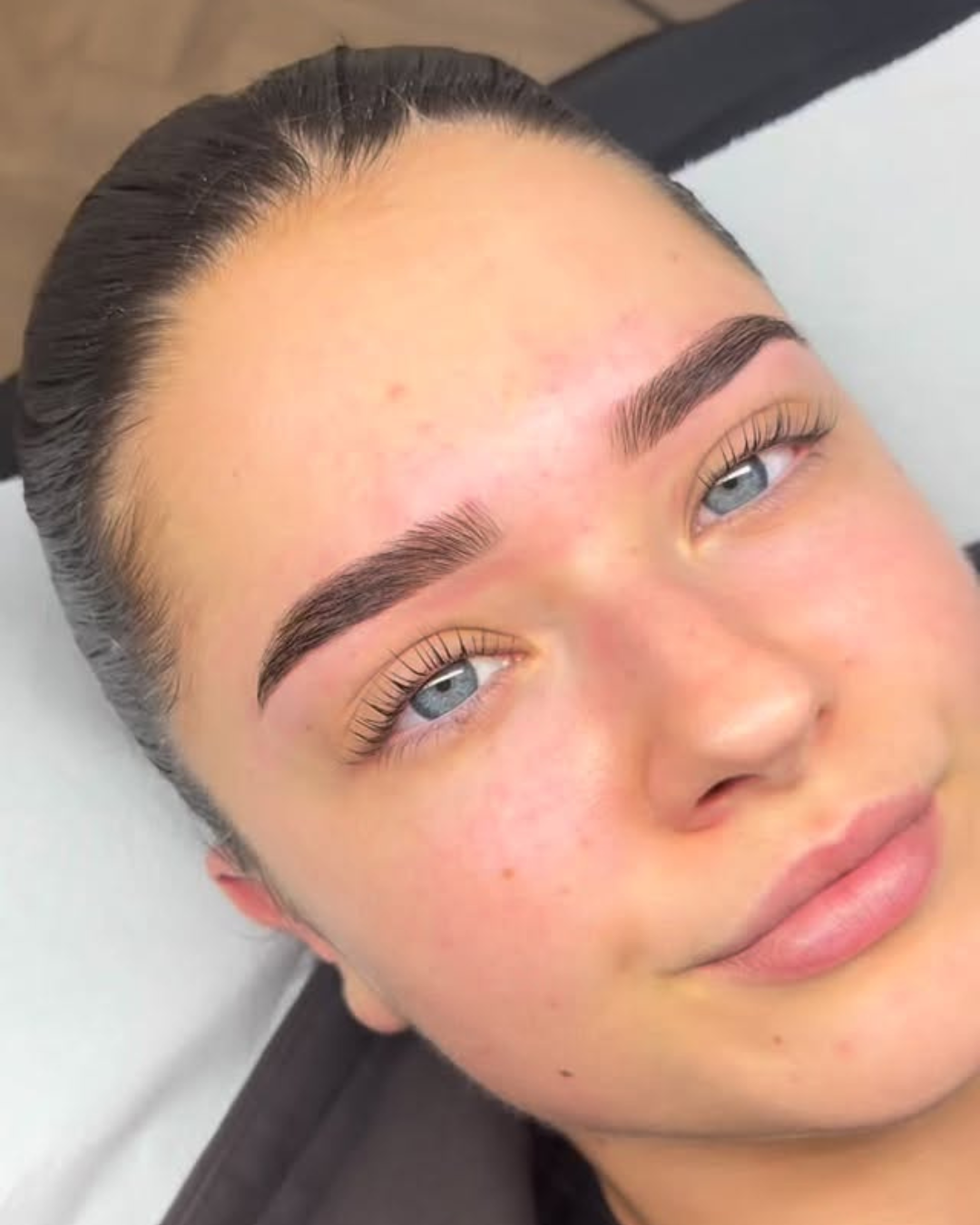 Before and after brow transformation
