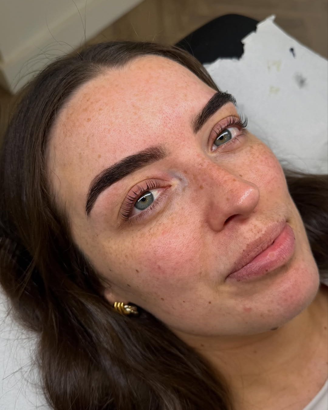 Client after lash lift treatment