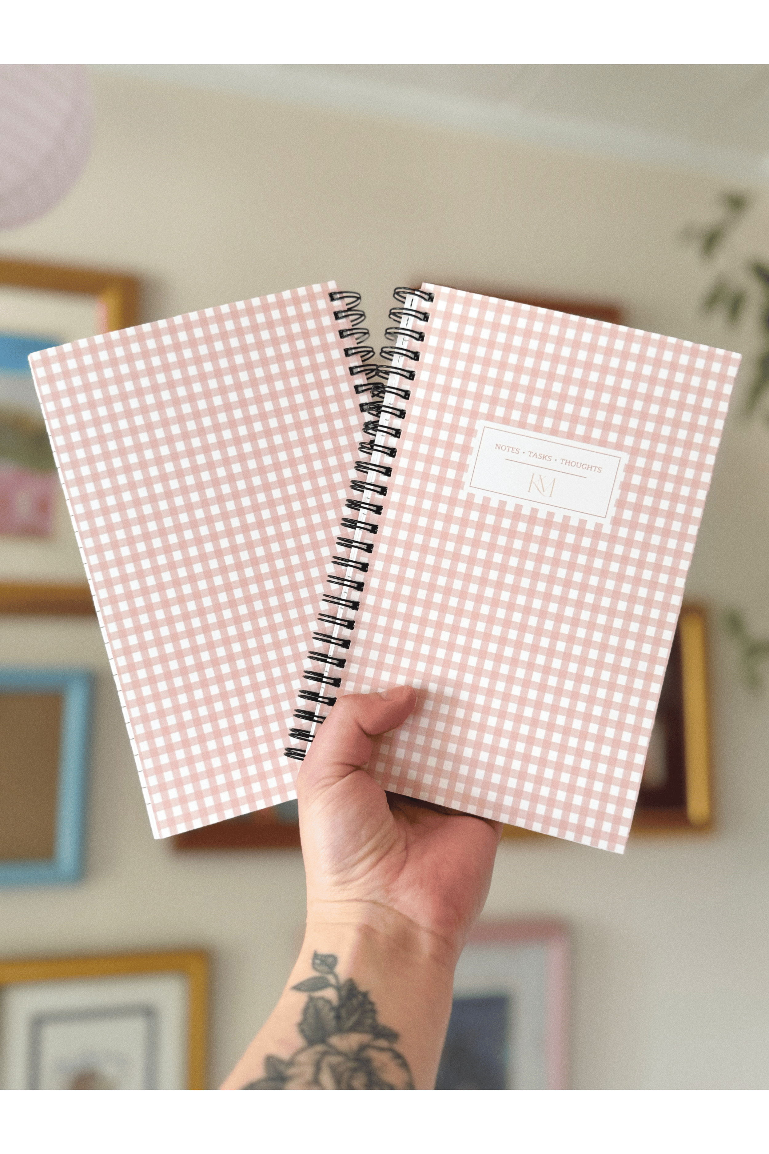 PINK GINGHAM NOTEBOOK