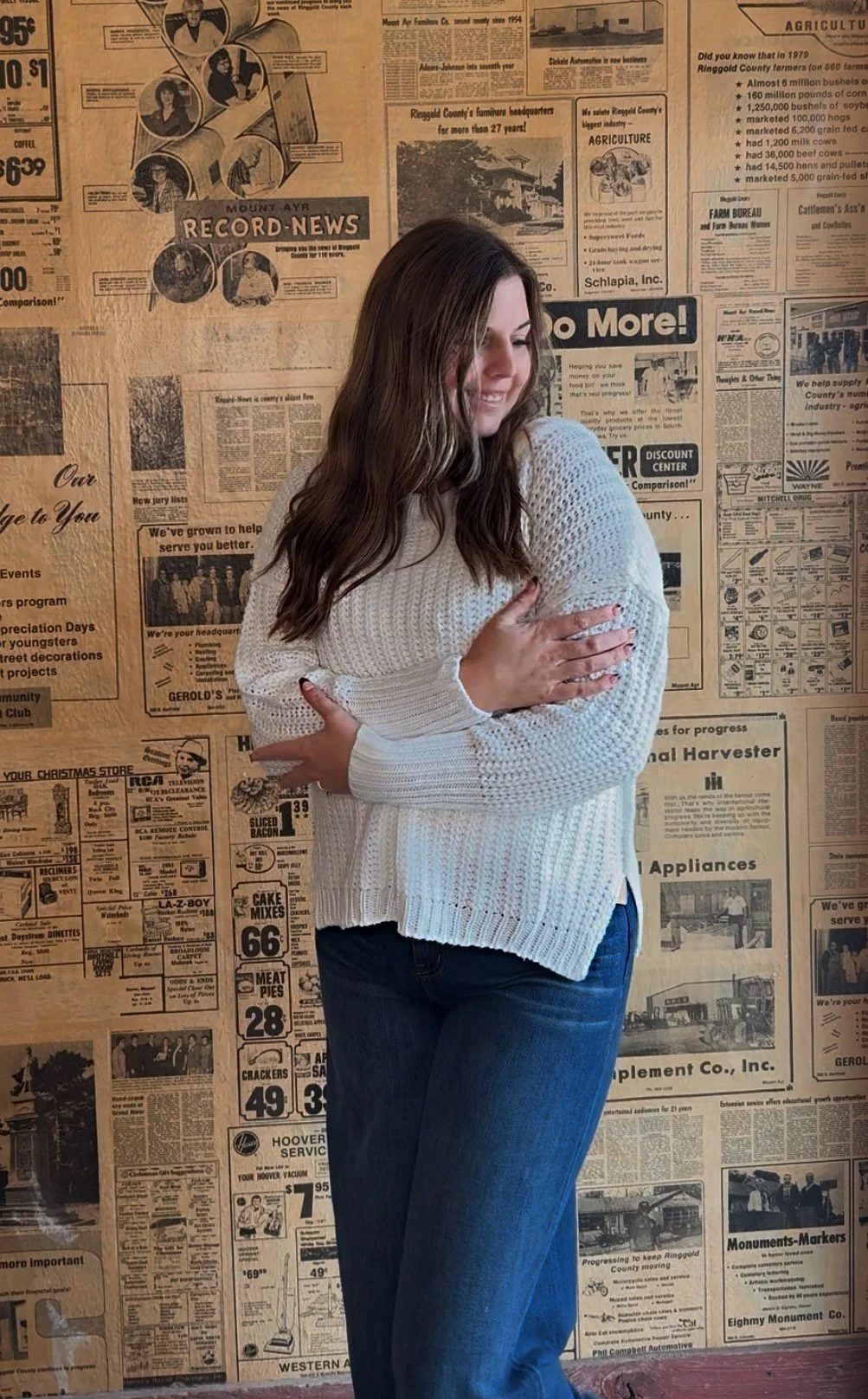 Ribbed Chunky Knit White Sweater