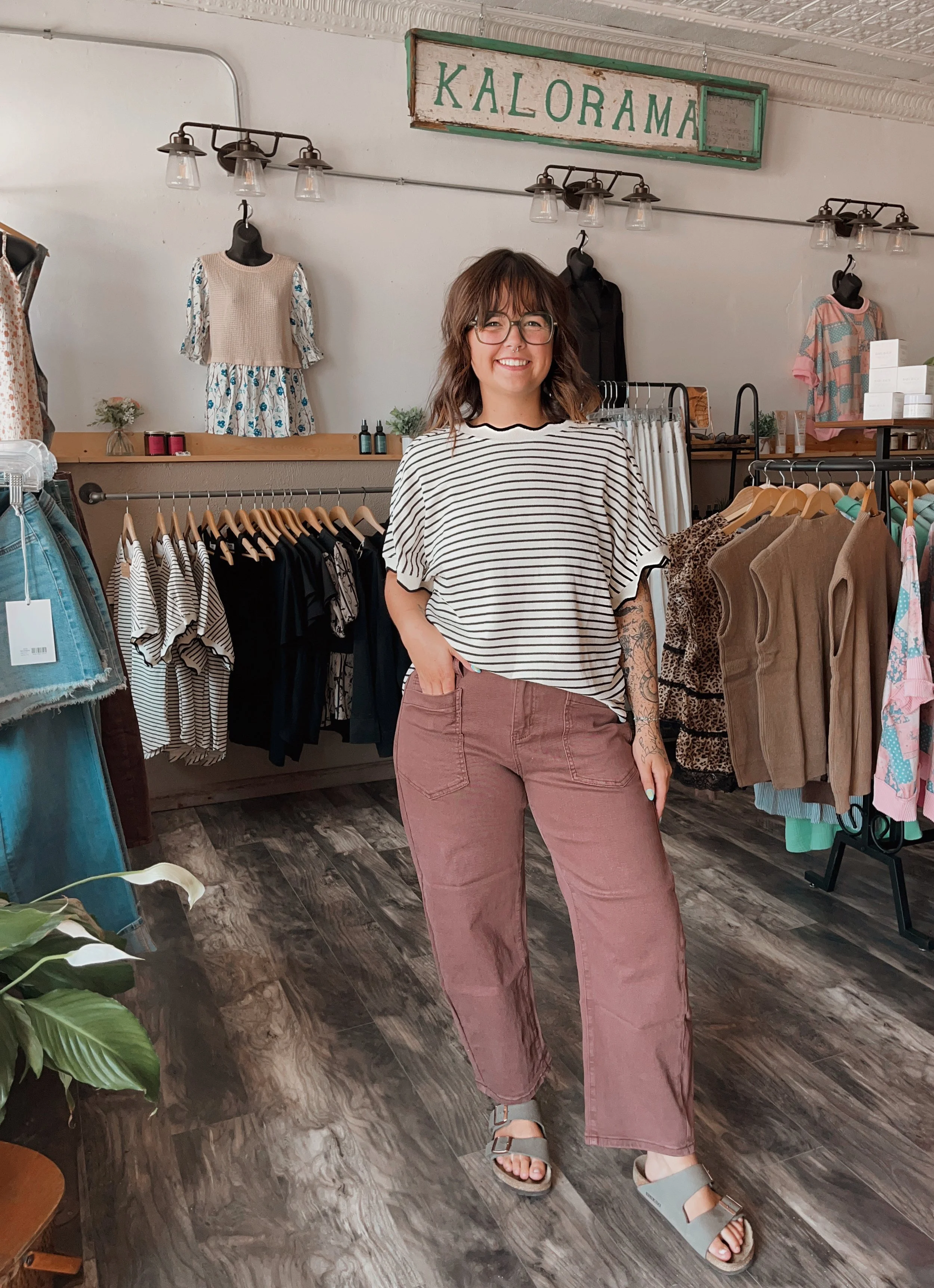Pretty Bash Denim Barrel Jeans in Coffee