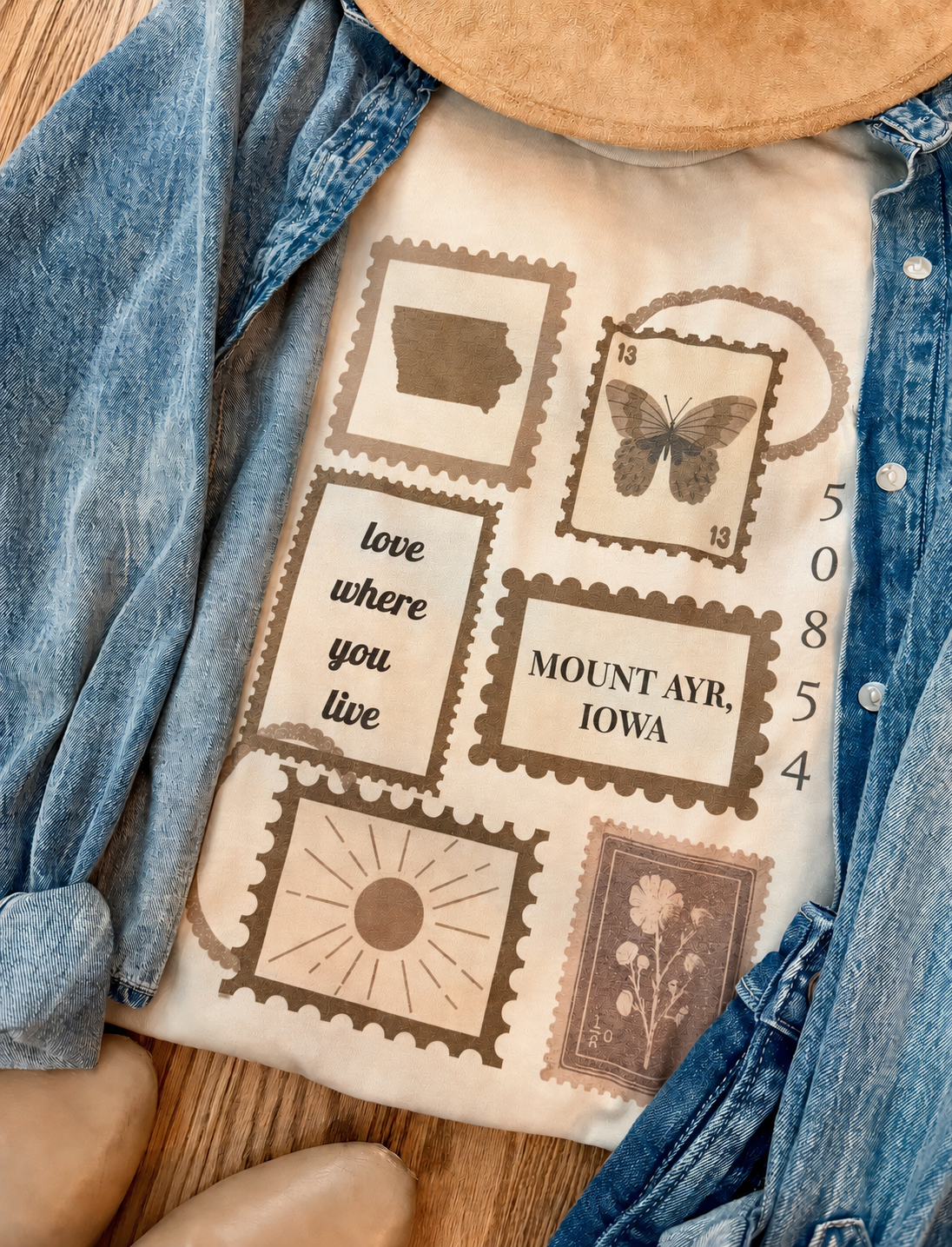 Mount Ayr Hometown Postage Graphic Tees