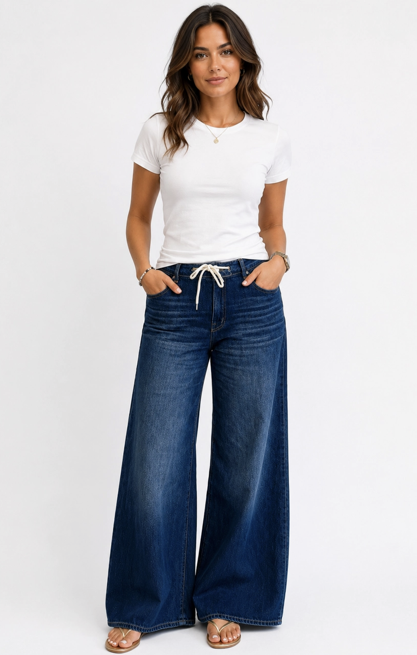 1822 Denim Adelaide Baggy Wide Leg Jean w/ Drawstring