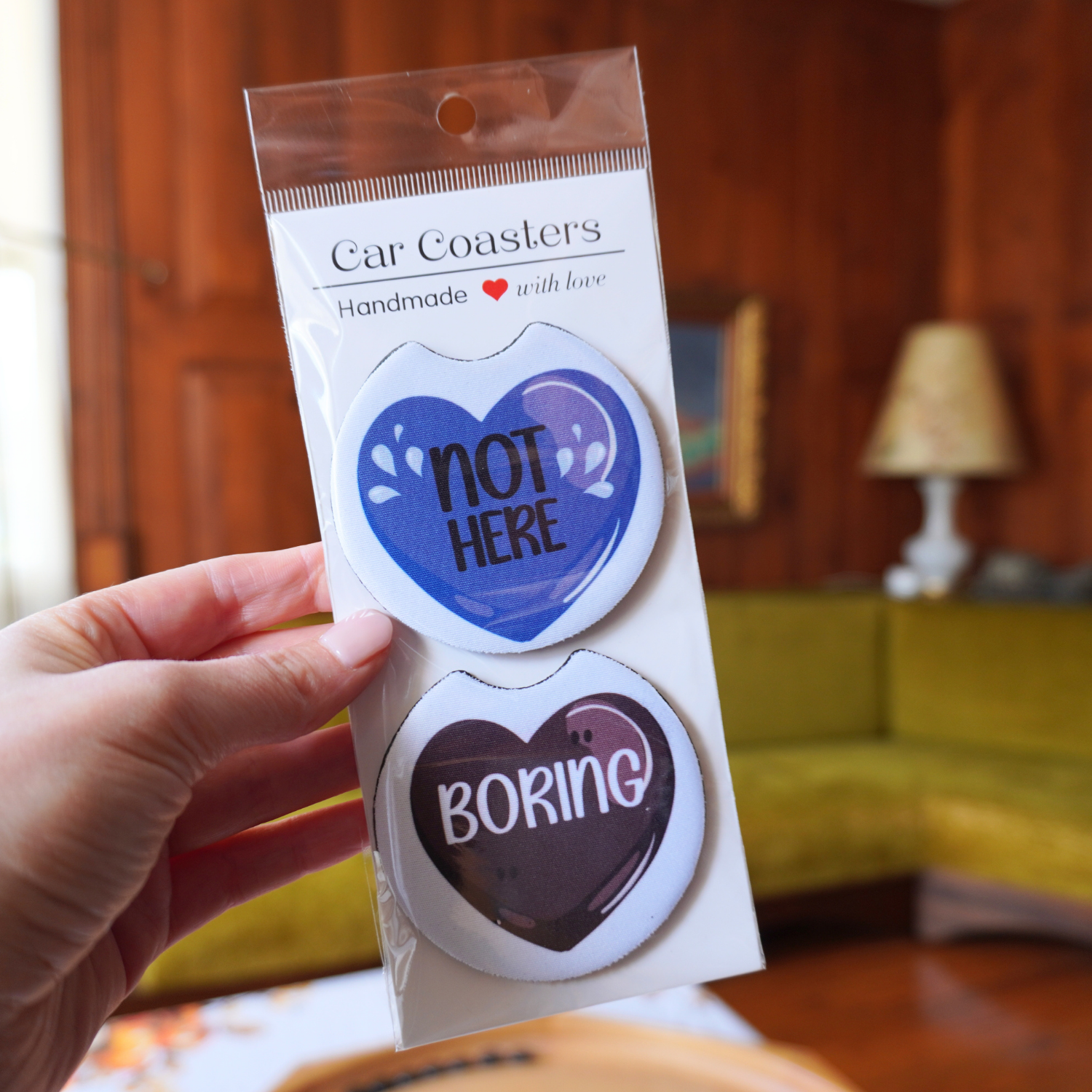 Boring & Not Here Car Coaster