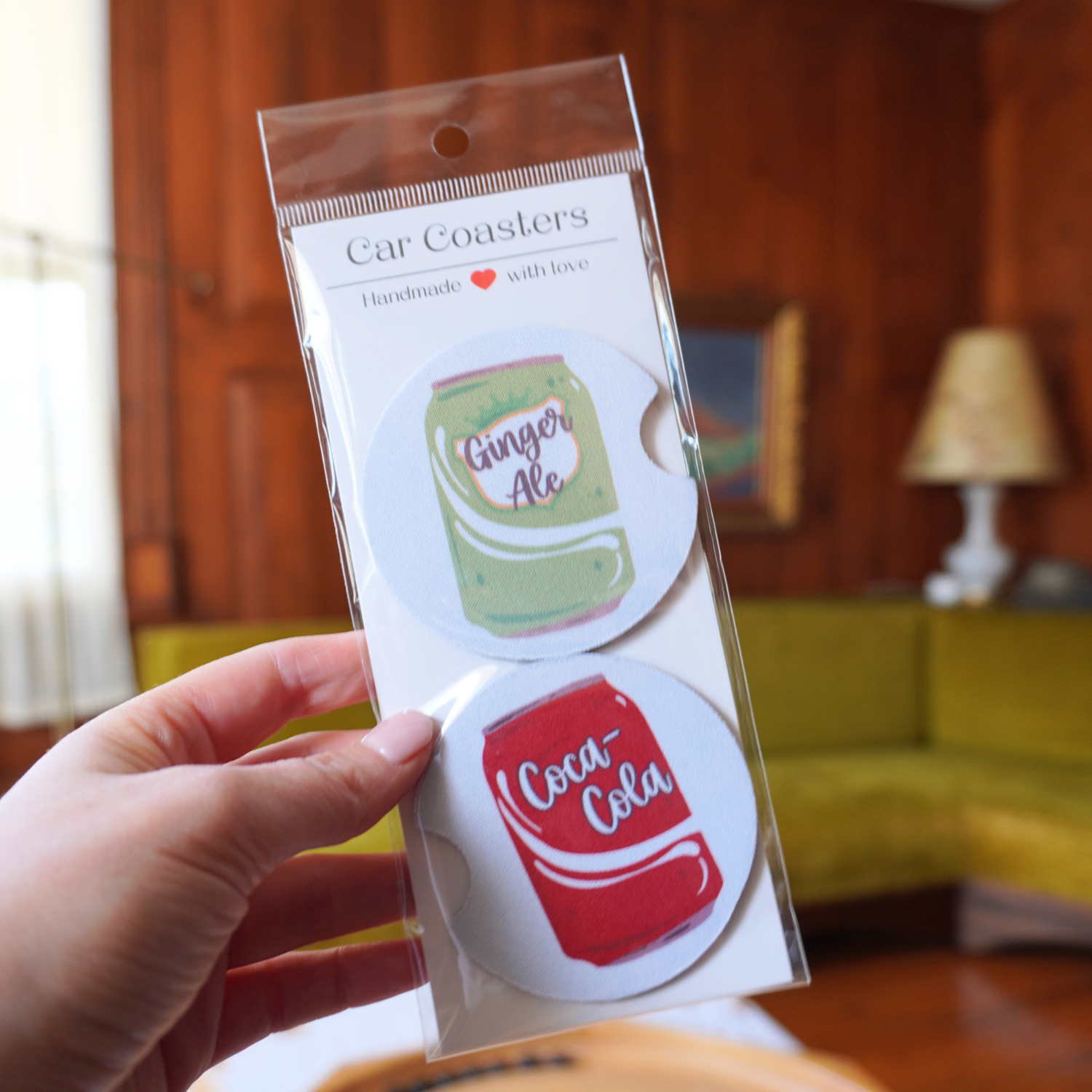 Gingerale & Coke Car Coaster