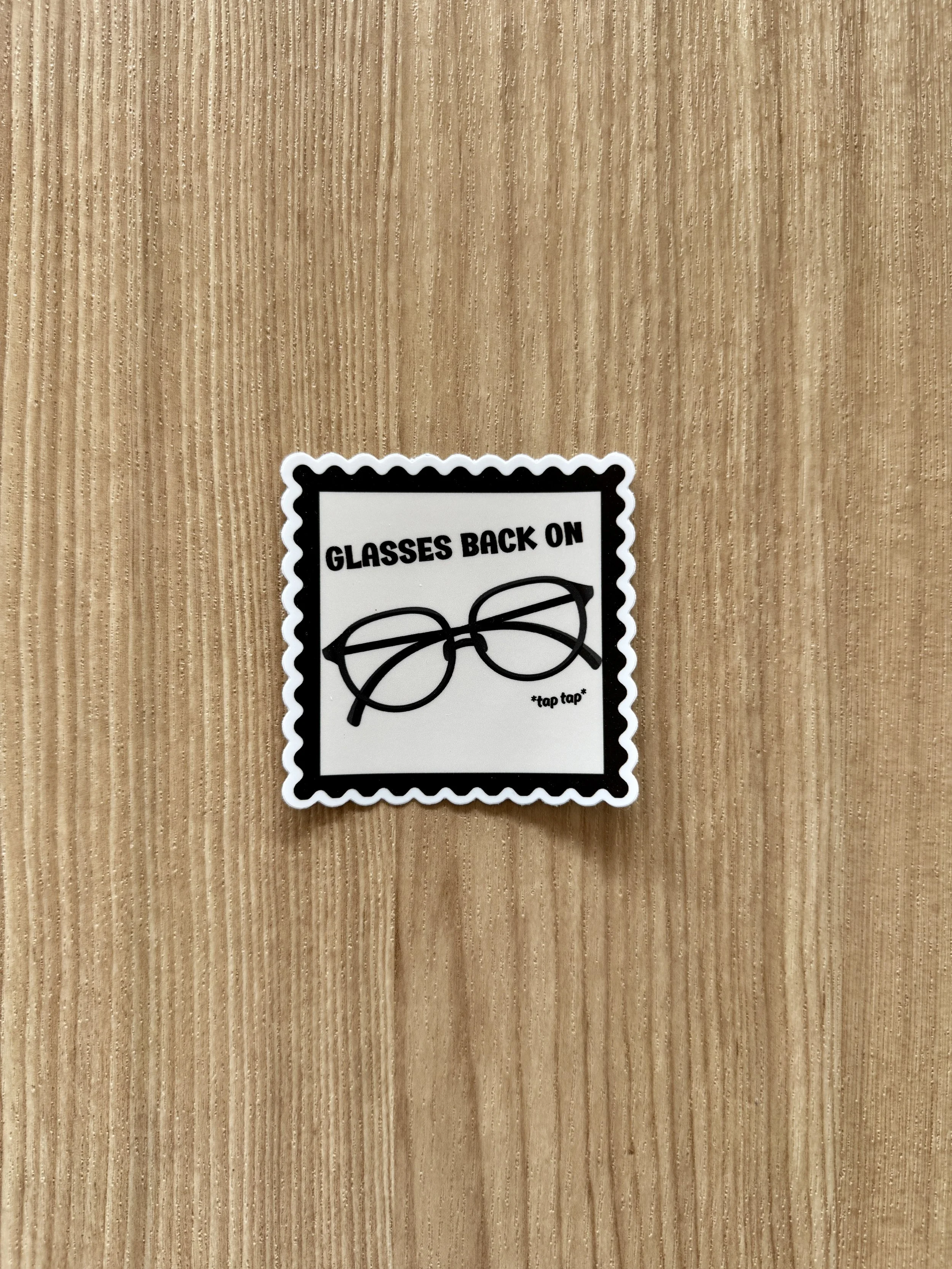 Glasses Back On Vinyl Sticker