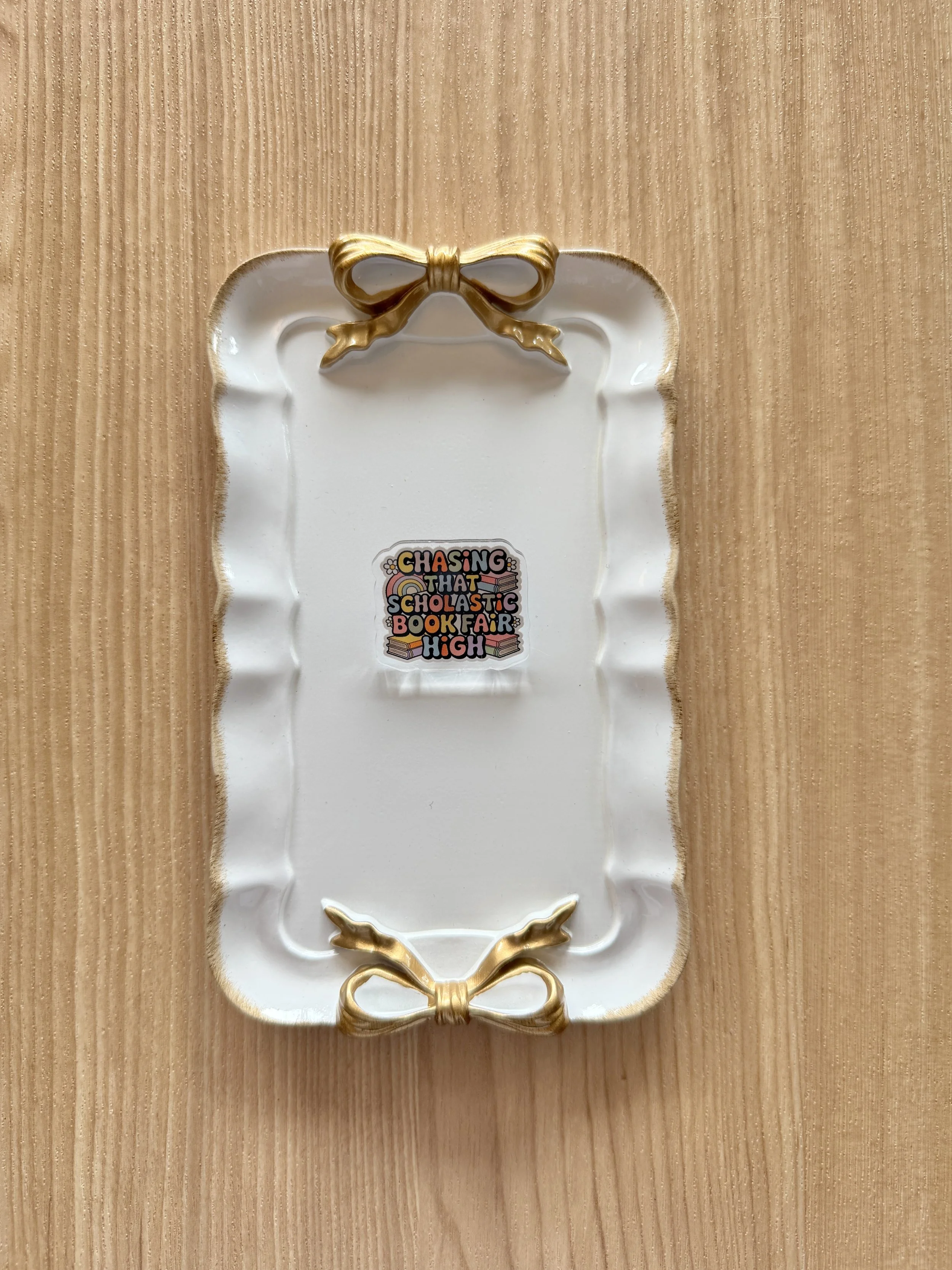 Chasing That Scholastic Book Fair High Acrylic Pin