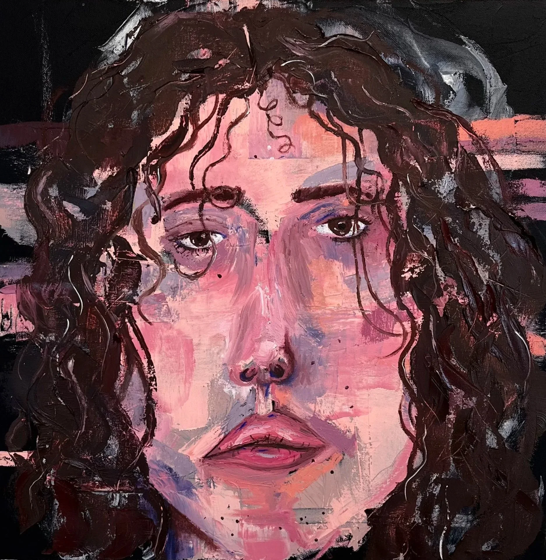 “The Favourite Curl”- March 2025, 50 x 50cm, Oil on Canvas 