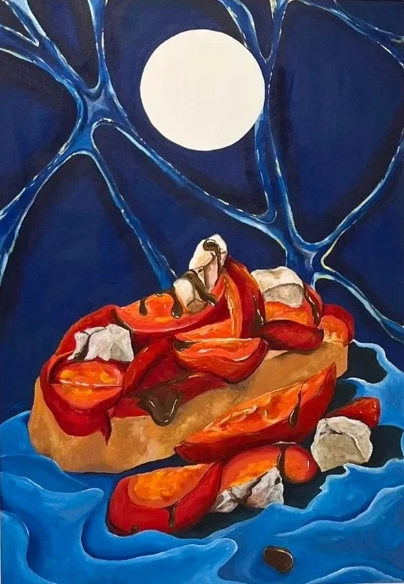 "Bruschetta 3" - 2026, Acrylic with Oil Glazing on Canvas, 130 x 90 cm